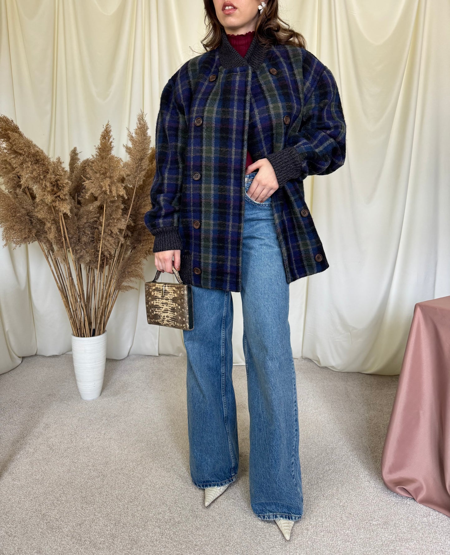 Palton/ jachetă luxury de brand MISSONI din 100% lână, fit oversized, (potrivit L-XL)