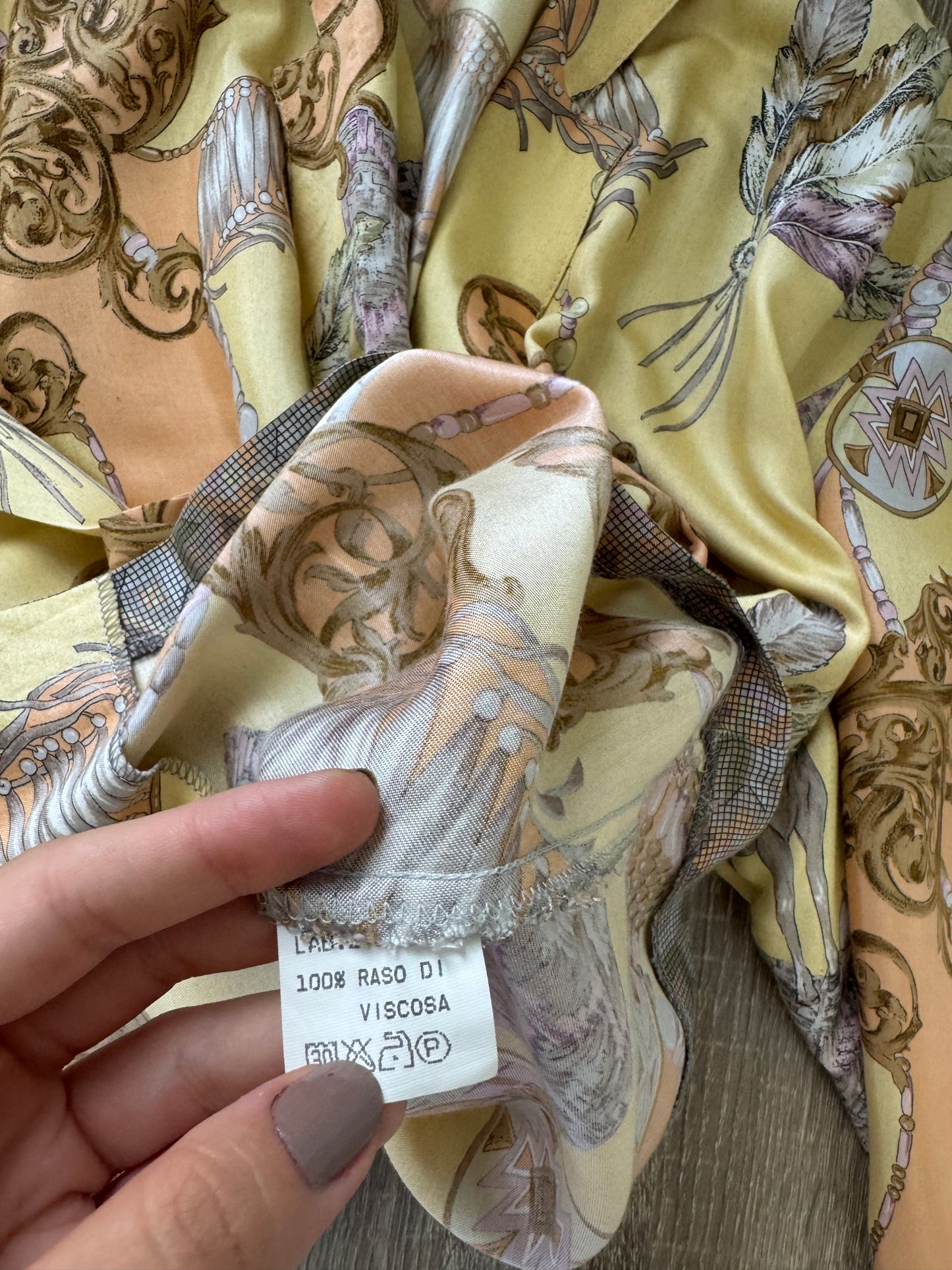 Sacou - cămașă vintage cu print ecvestru și nasturi aurii( mărimea XL)