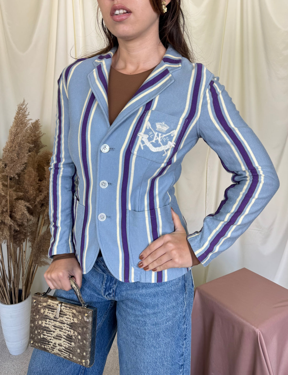 Sacou tip jerse RALPH LAUREN din bumbac și vascoza ( mărimea XS- S)