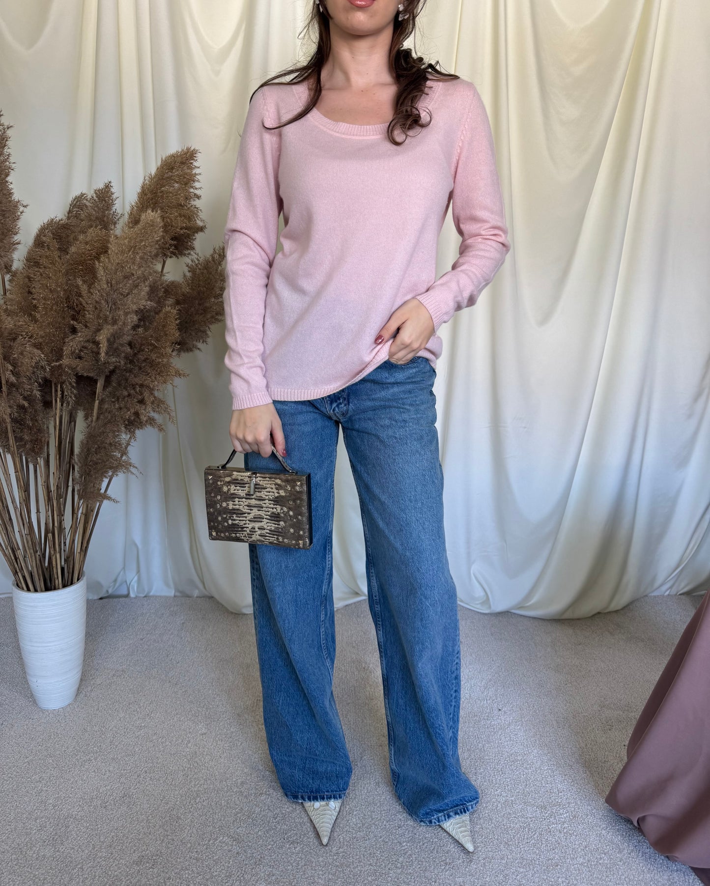 Pulover baby pink madeleine din 100% cașmir ( M)