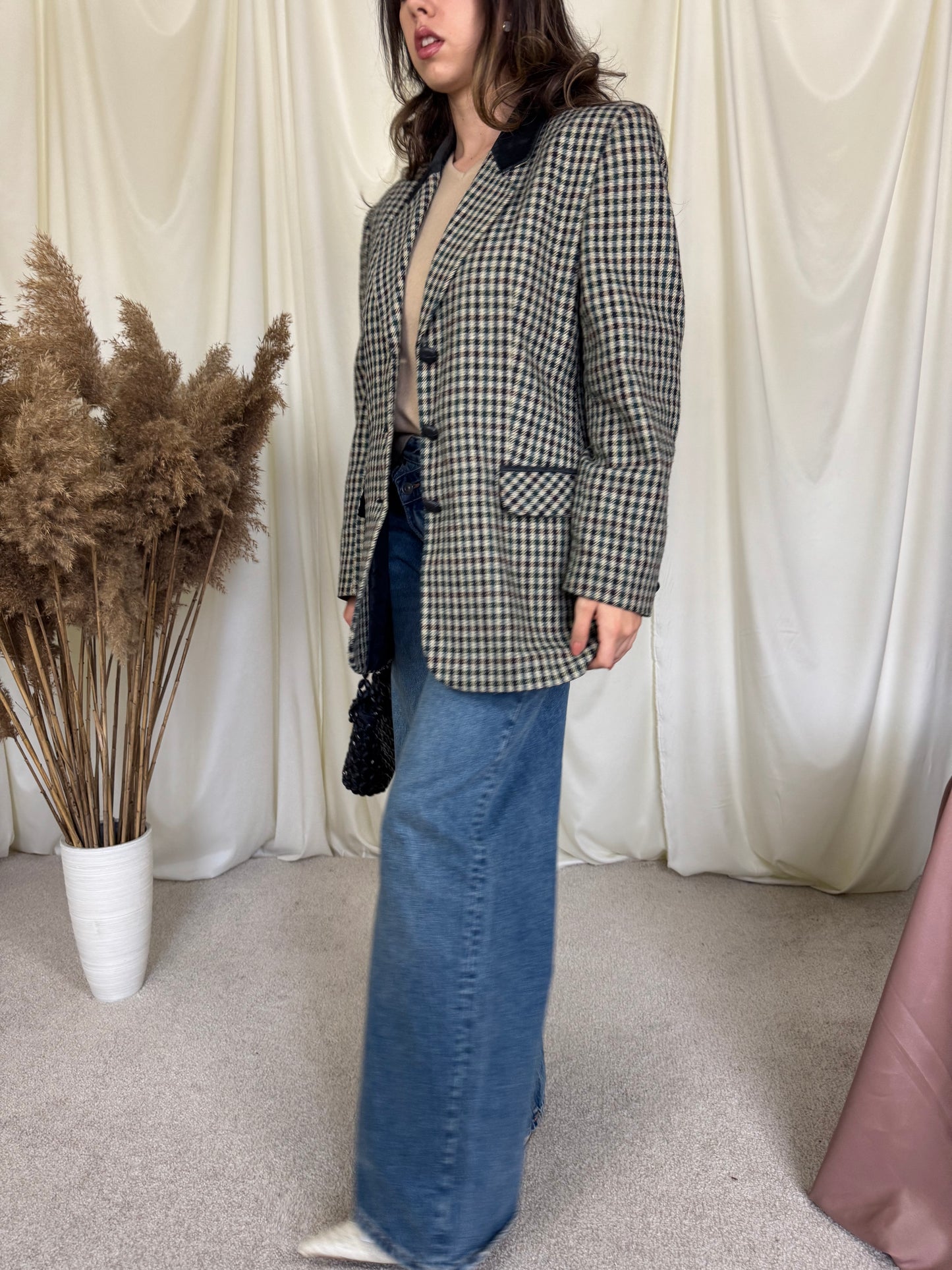 Sacou vintage cu detalii din catifea ( mărimea M)