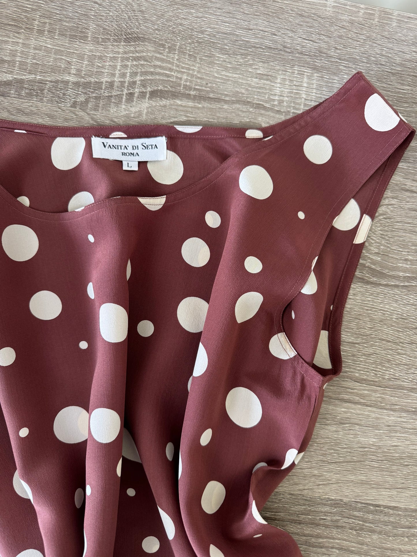 Top vintage cu print buline din 100% mătase ( mărimea L)