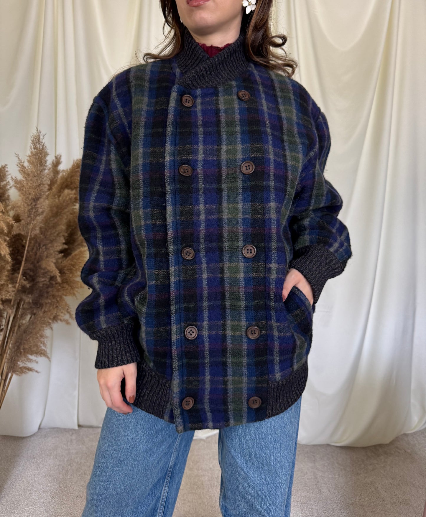 Palton/ jachetă luxury de brand MISSONI din 100% lână, fit oversized, (potrivit L-XL)