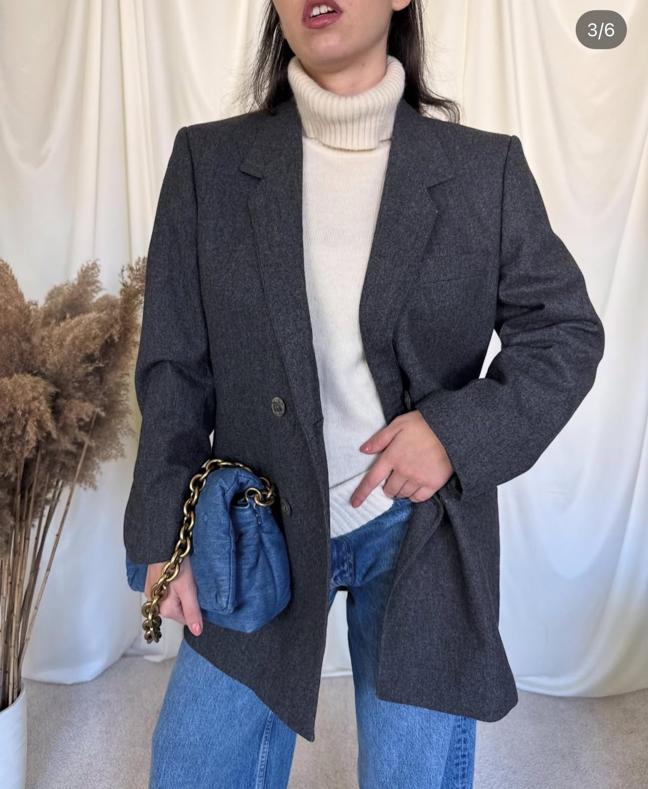 Sacou-palton de brand HUGO BOSS din stofă de lână pură( mărimea S-M)