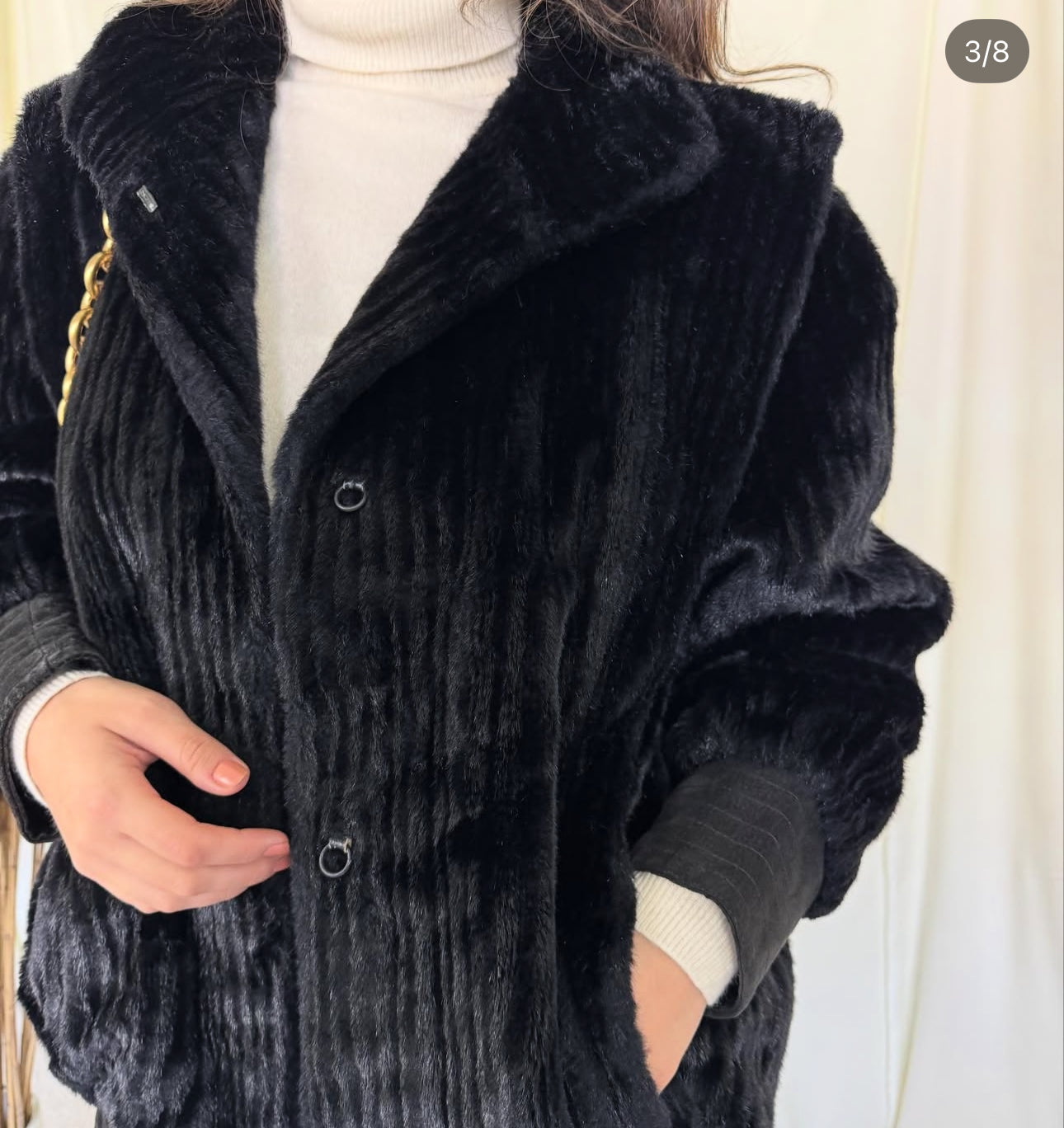 Blana vintage eco și piele naturală( mărimea M)