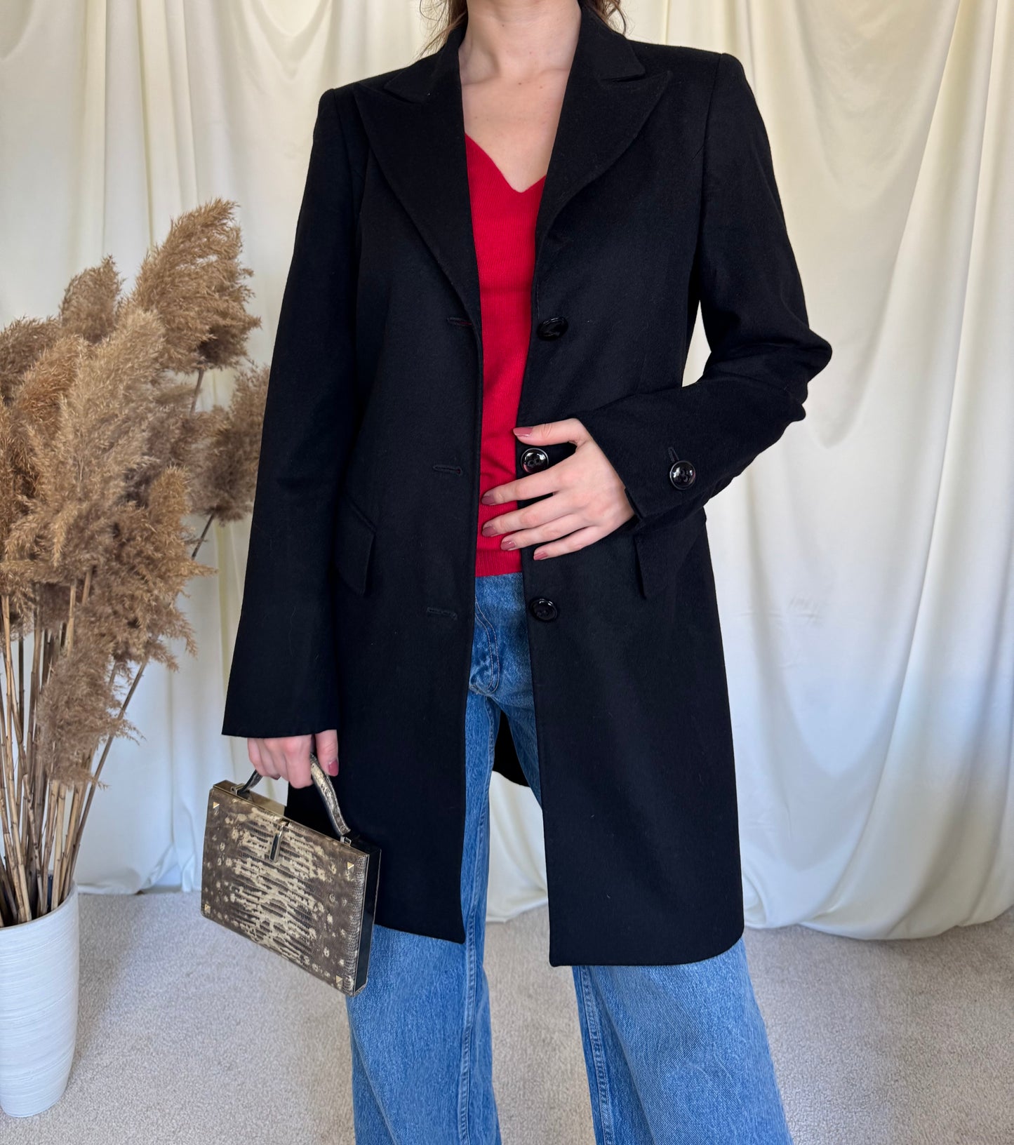 Palton de brand din stofă superbă lână și angora( mărimea S)