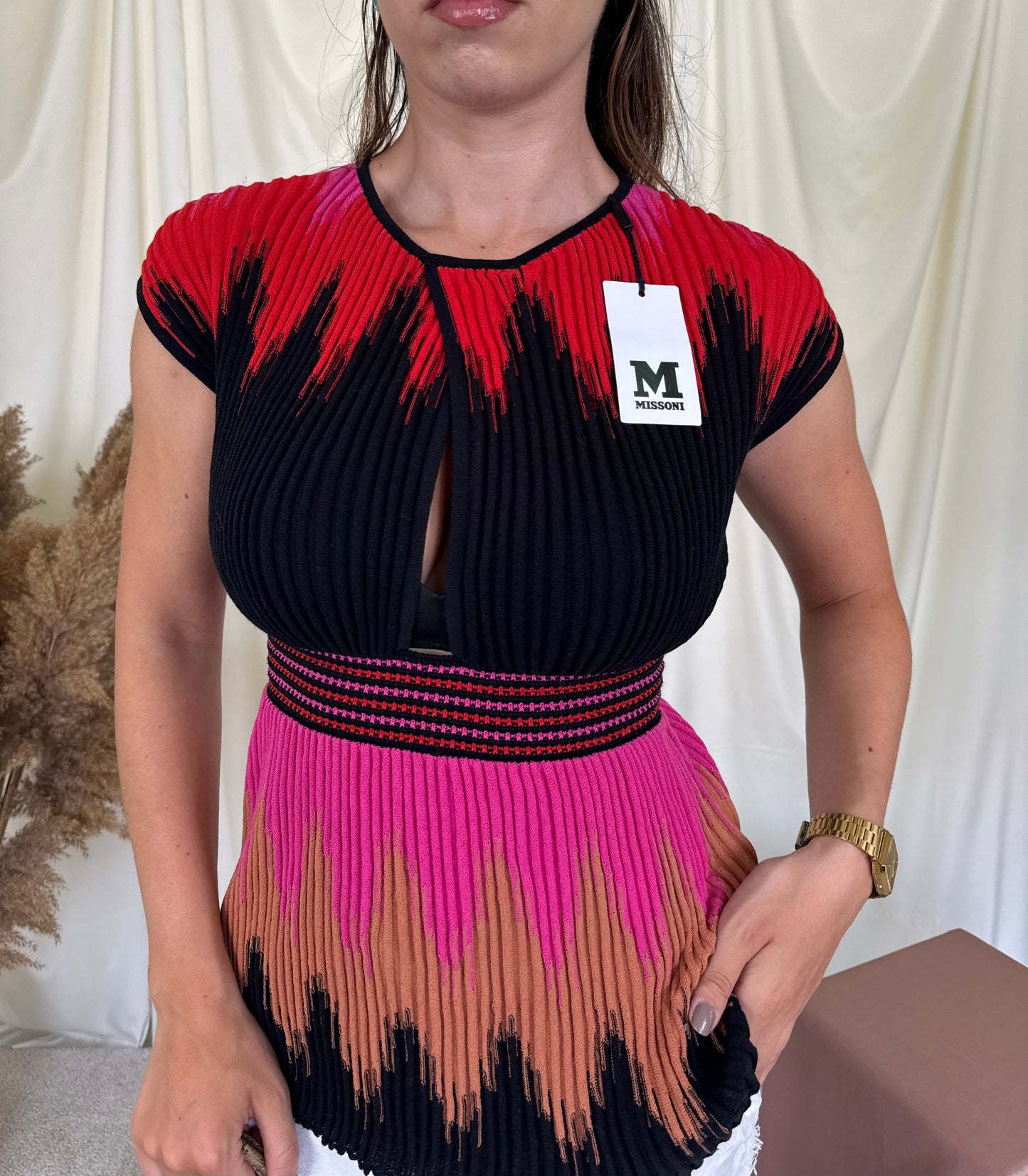 Restock! Top luxury MISSONI cu talie marcata, produs nou 
(Mărimea S)