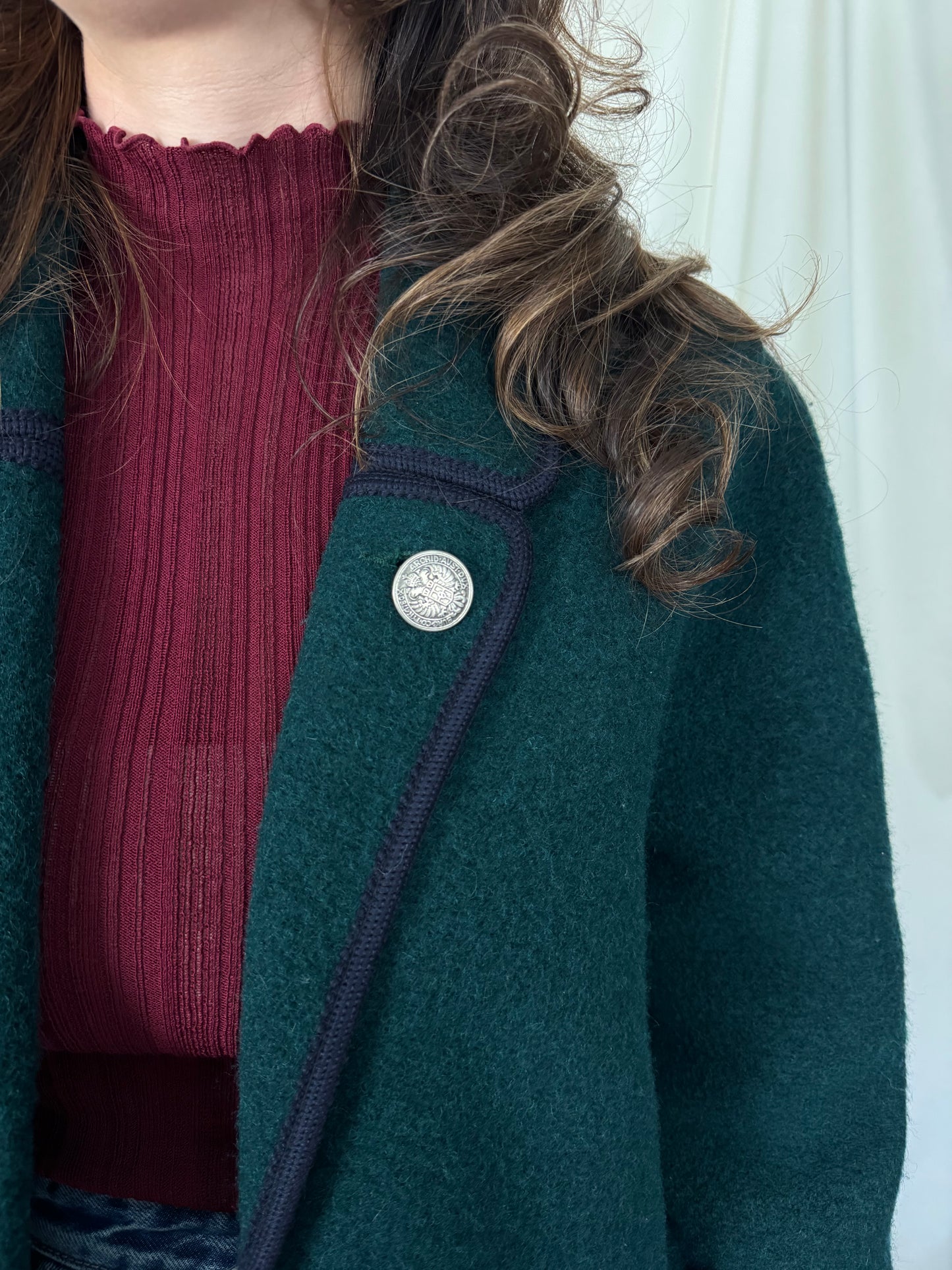 Jacheta vintage din lână groasa( M)