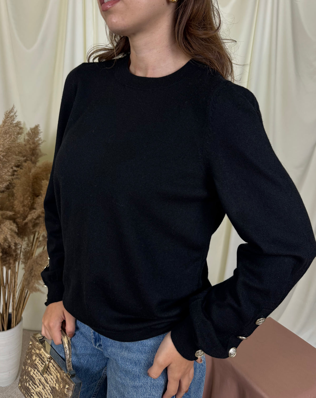 Pulover Sezane din 100% lână MERINO cu nasturi ( mărimea L/XL)