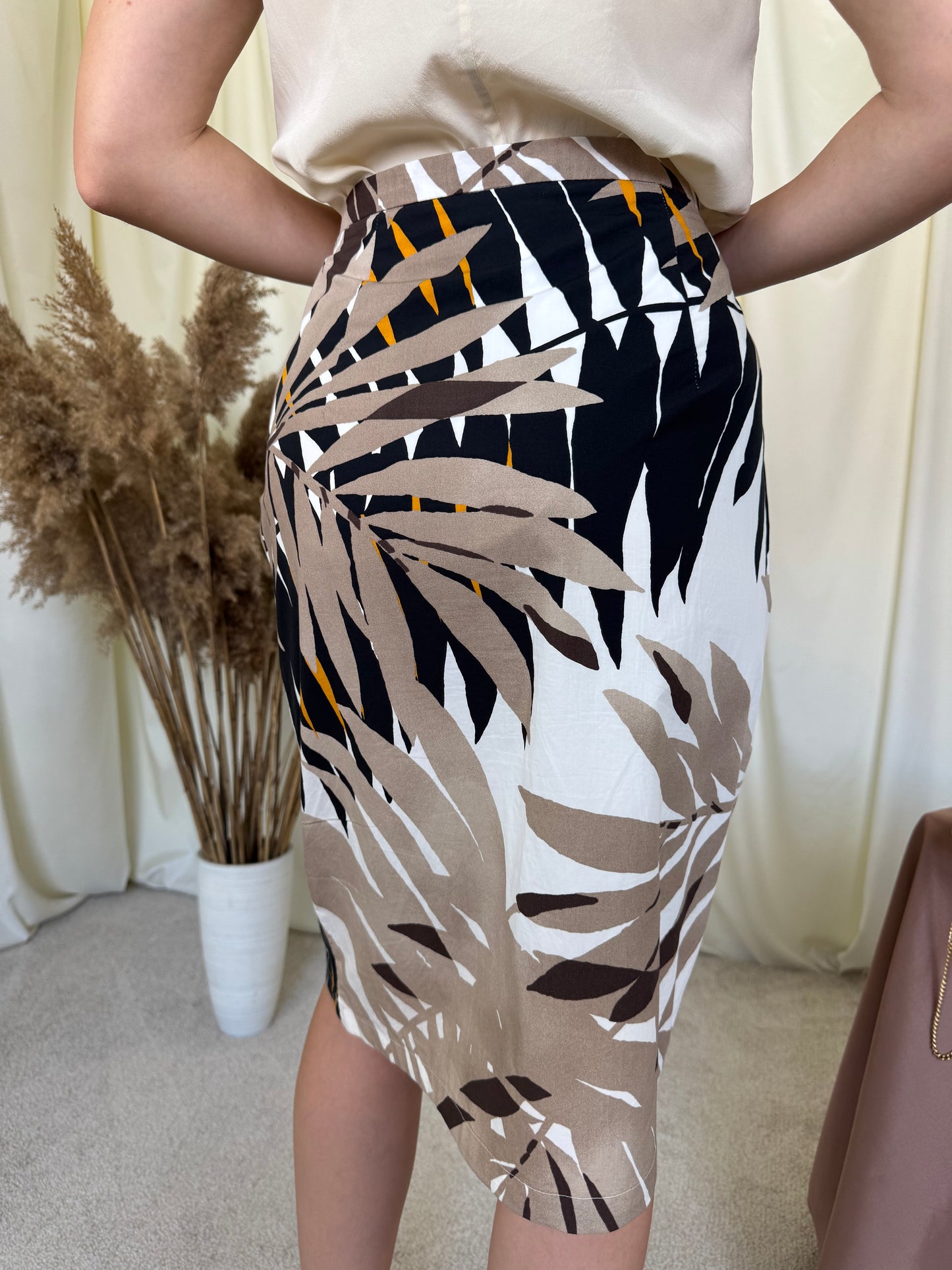 Fusta premium MAX MARA elegantă cu print, talie înaltă marcata ( mărimea M)