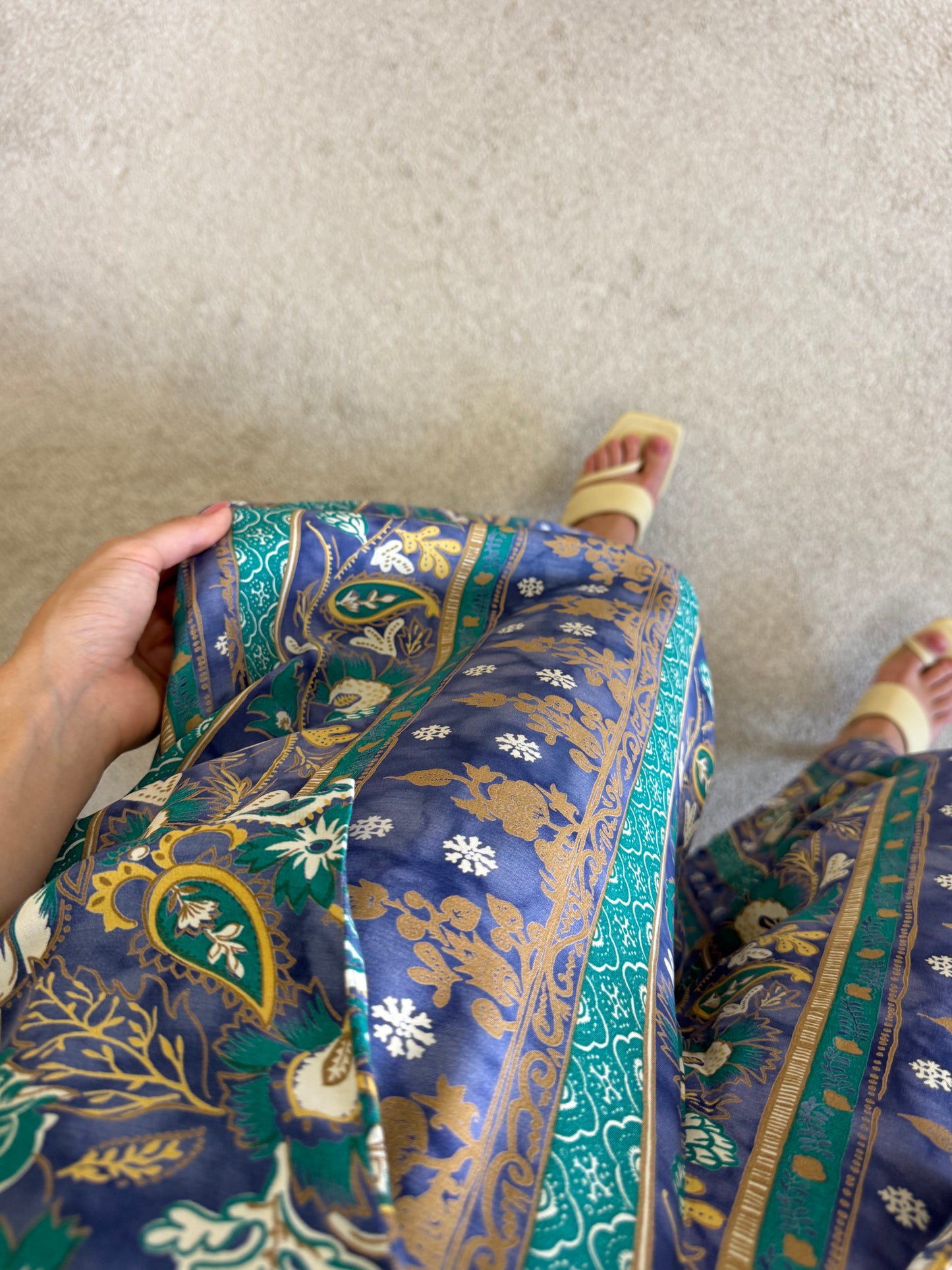 Set 2 piese Betty Barclay cu print, cămașă ajustabilă + pantalon lejer cu talie elastică ( mărimea M/L)