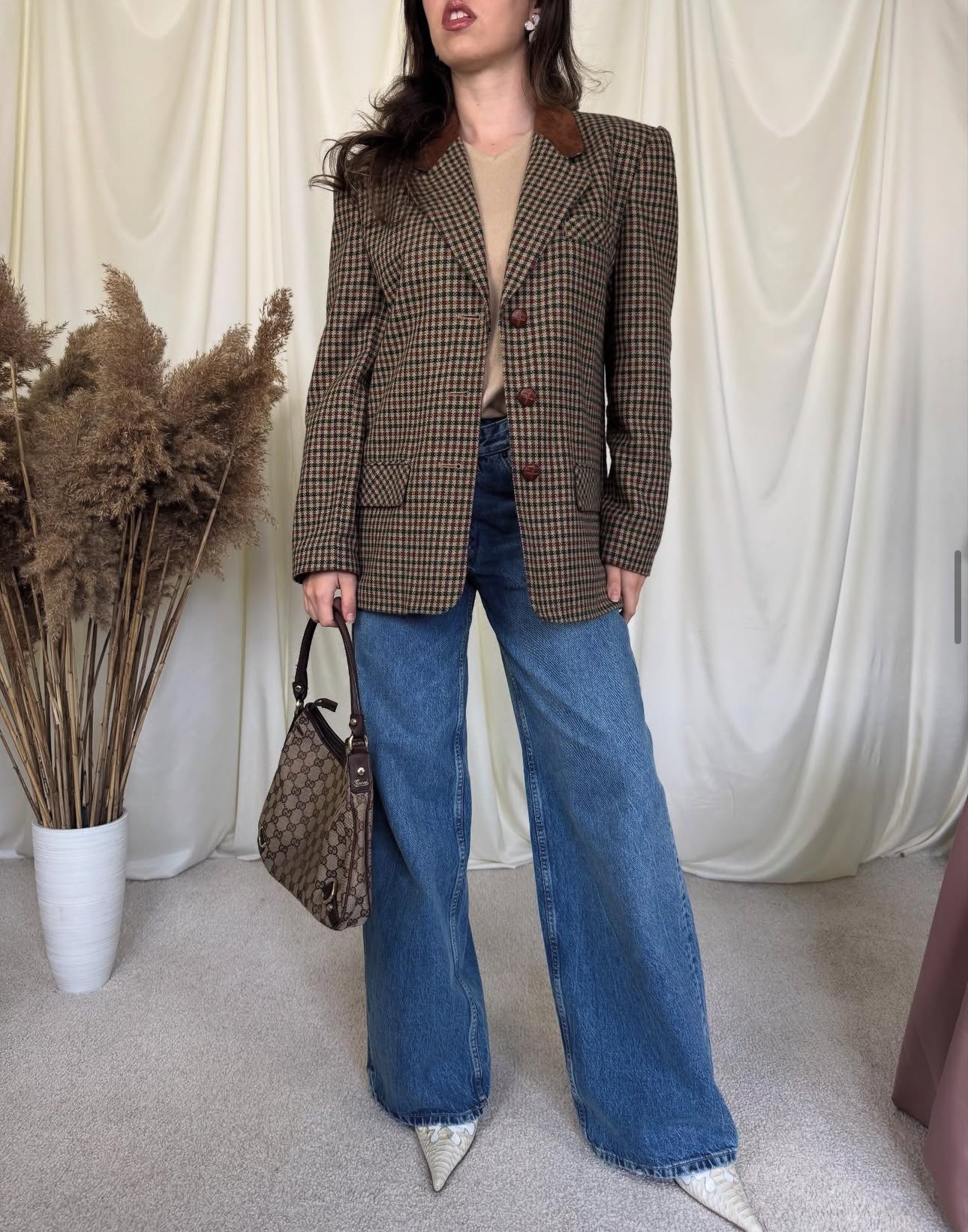 Sacou vintage din stofă de lână ( mărimea M)