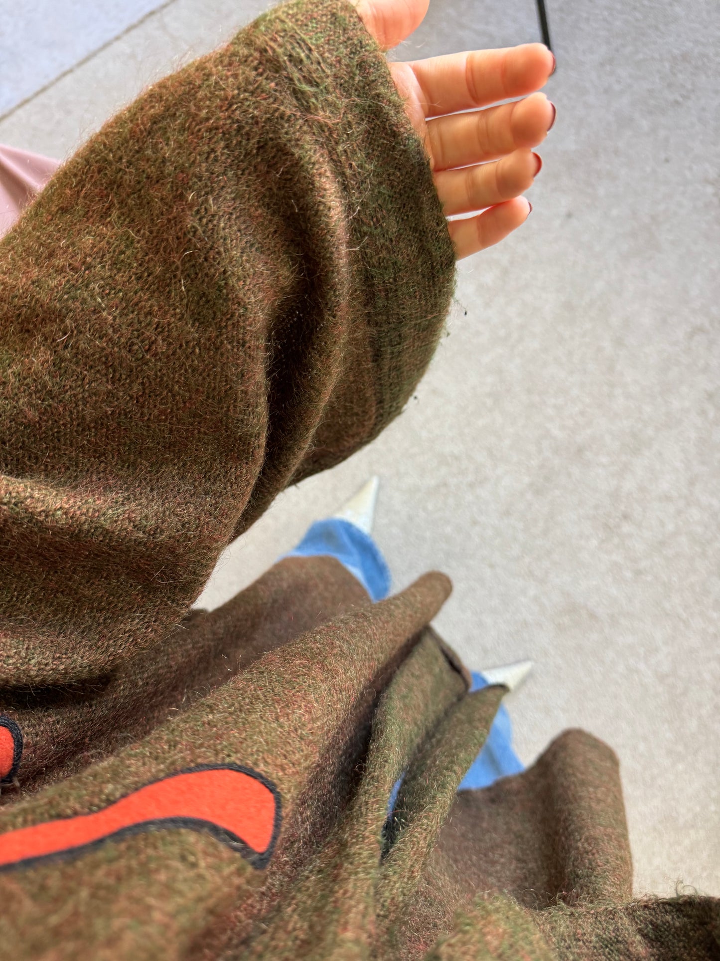 Poncho vintage realizat manual, marime universală (recomand M-XL)
