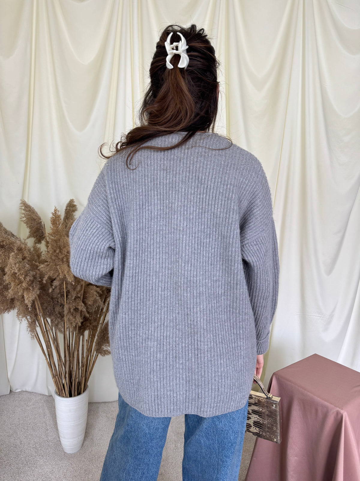 Cardigan premium MARC CAIN din lana și angora, fit oversized ( marimea M/L)