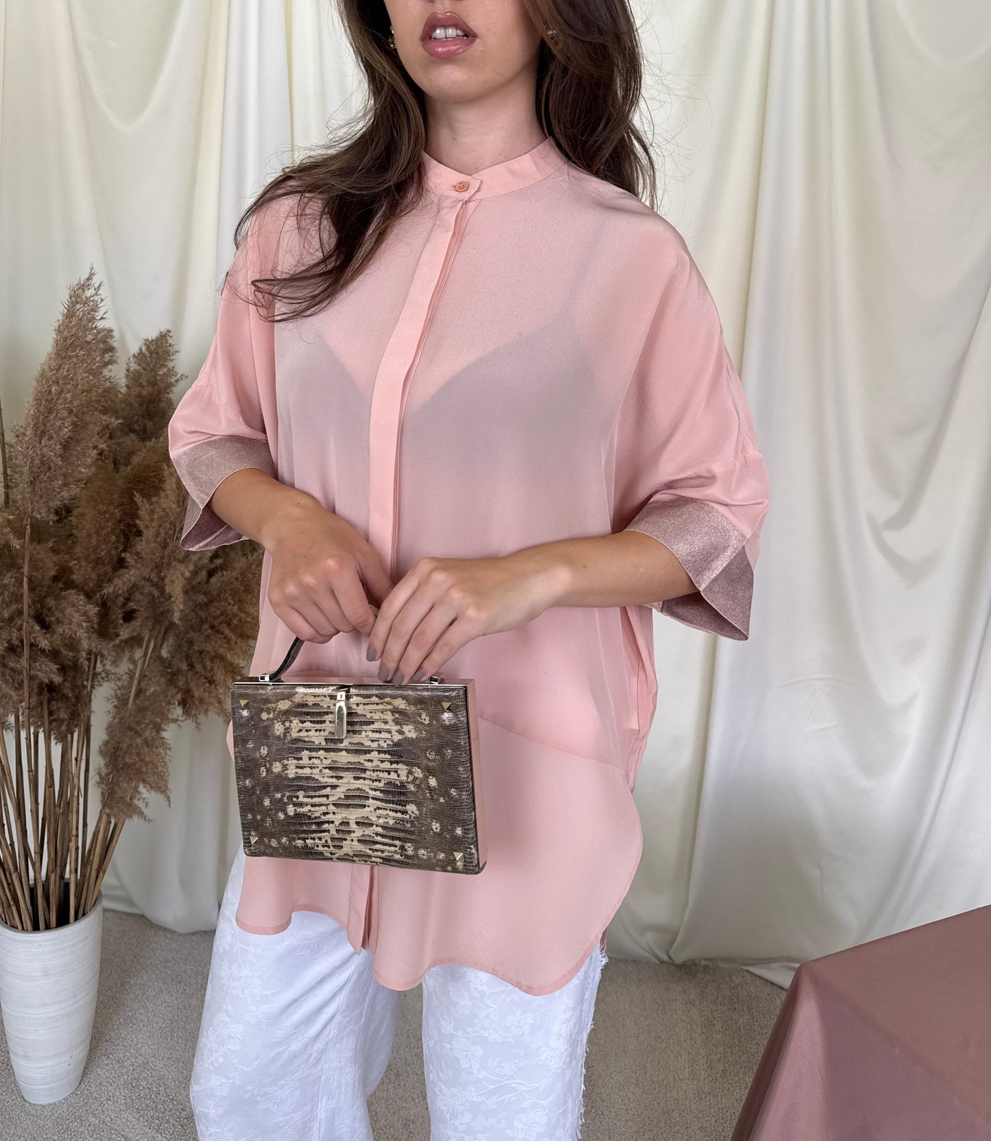 Cămașă 8 PM din mătase naturala, croi lejer în fit oversized ( mărimea S-L)