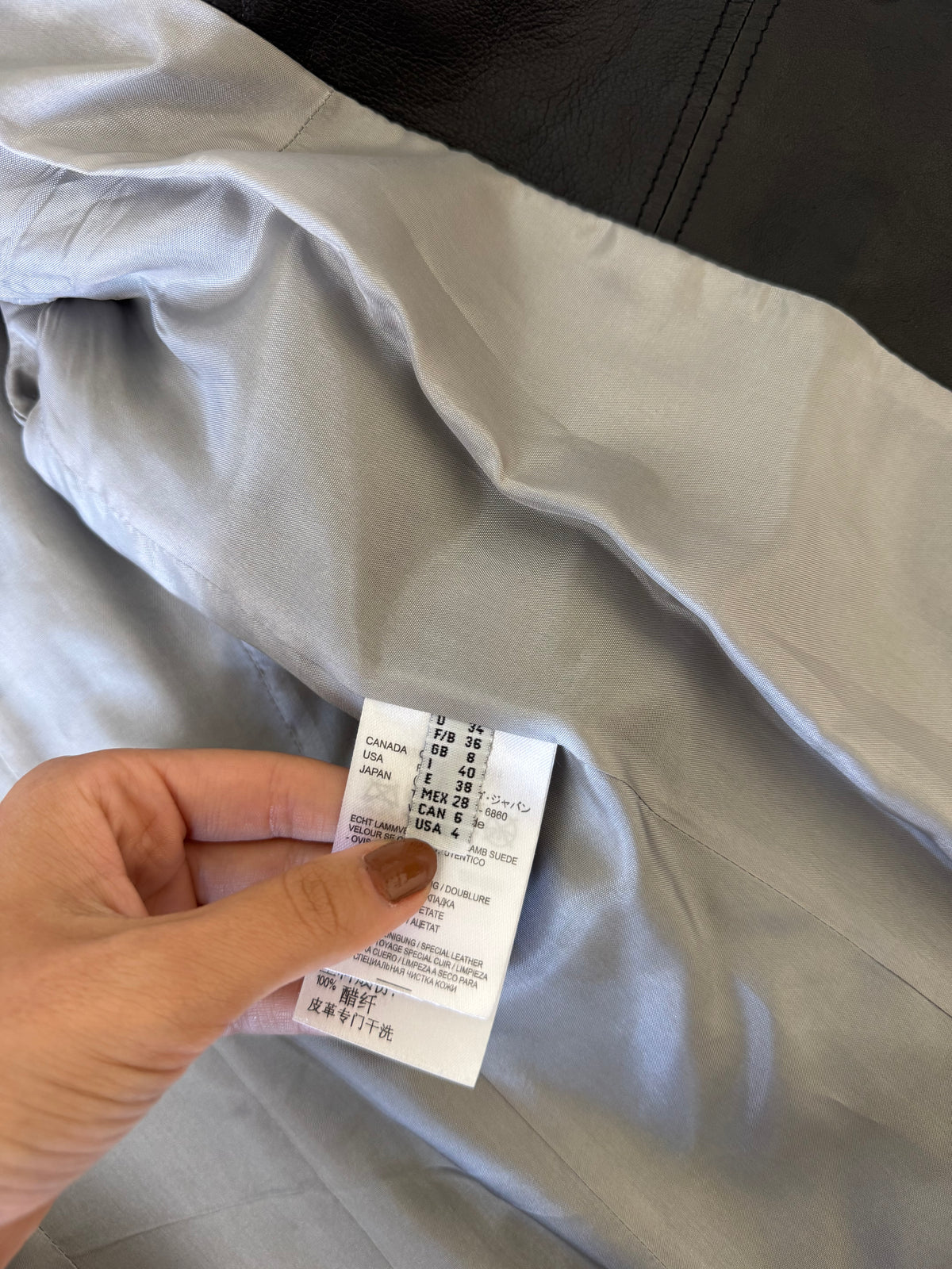 Sacou-jacheta premium LAUREL din 100% piele naturală super fină cu talie cambrata și umeri accentuați ( mărimea S )