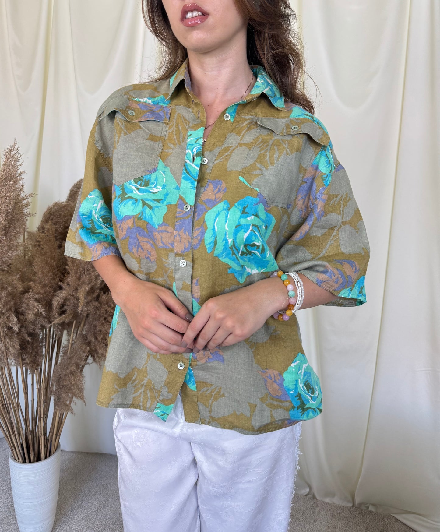 Cămașă SPORTMAX  by MAX MARA din 100% in cu print floral ( mărimea M/L)