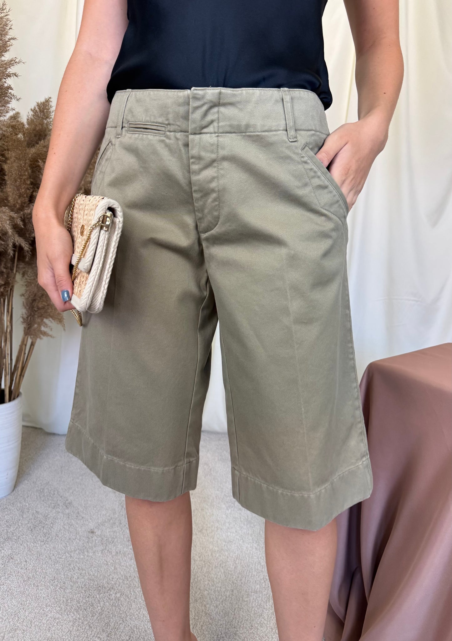 Pantalon denim Ralph Lauren din bumbac cu talie medie ( mărimea S, recomand și M)