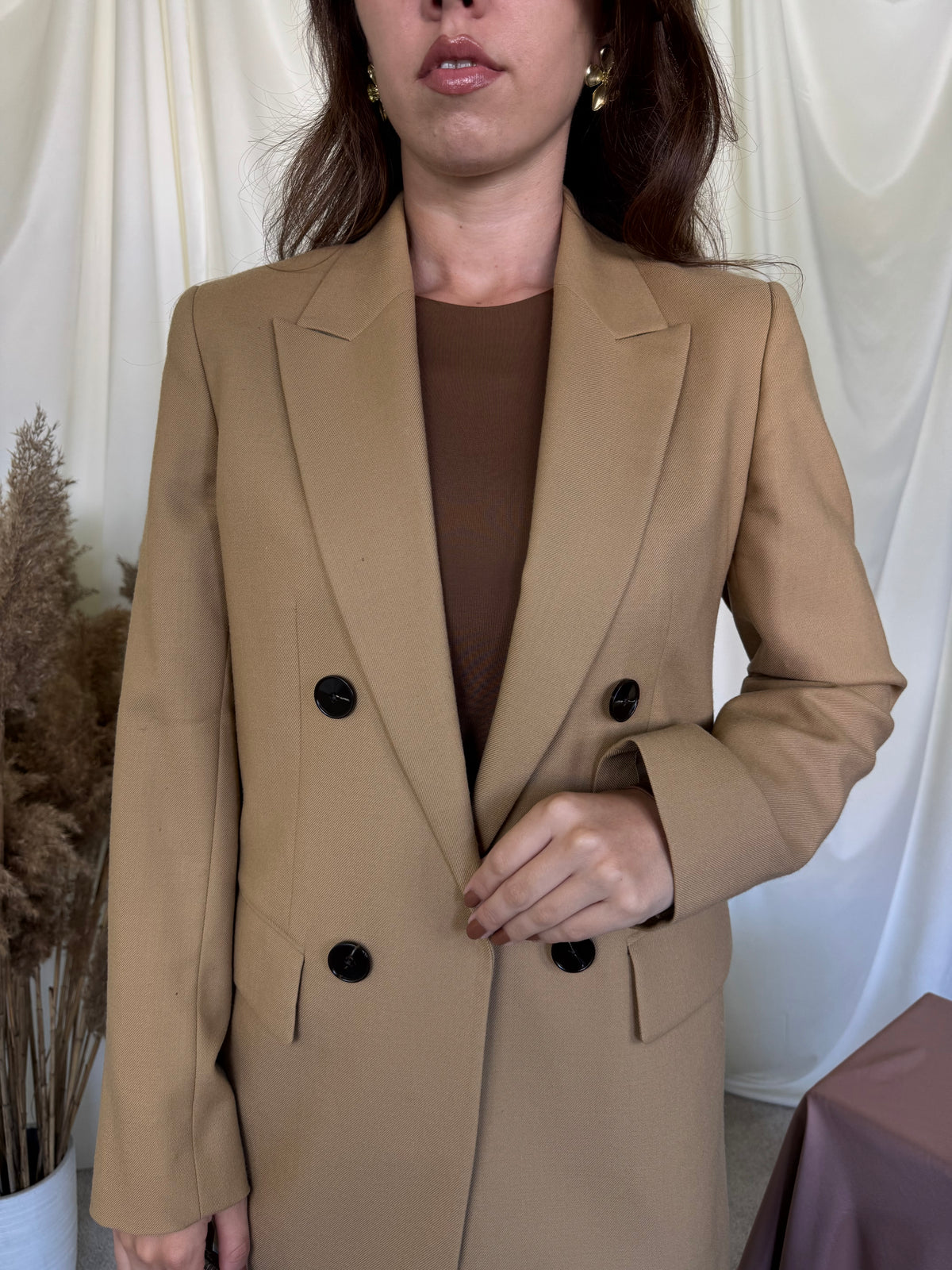 Sacou Massimo Dutti din 100% lână, crem superb ( mărimea M)