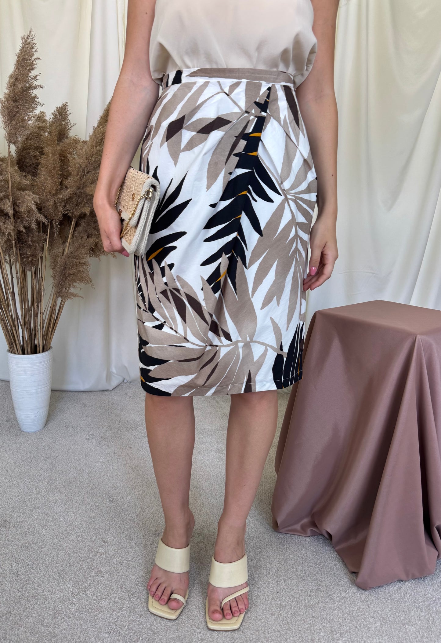 Fusta premium MAX MARA elegantă cu print, talie înaltă marcata ( mărimea M)