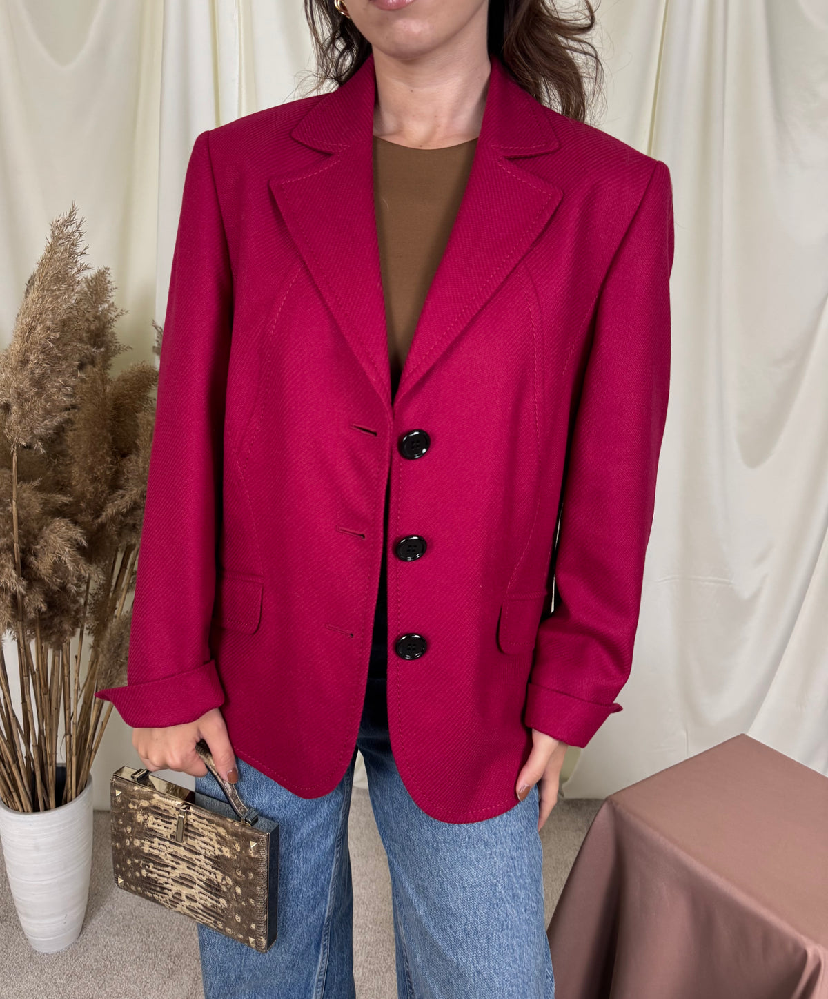 Sacou vintage GERRY WEBER din stofă de lână și modal, produs nou ( mărimea L/XL)