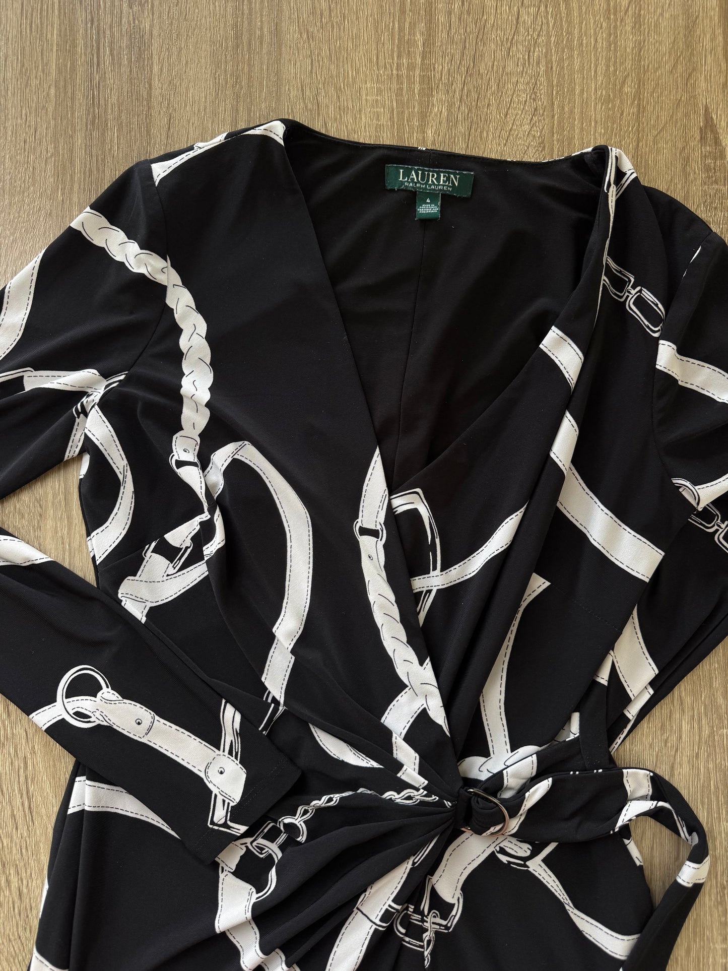 Rochie RALPH LAUREN cu print ecvestru și talie ajustabilă (mărimea S)