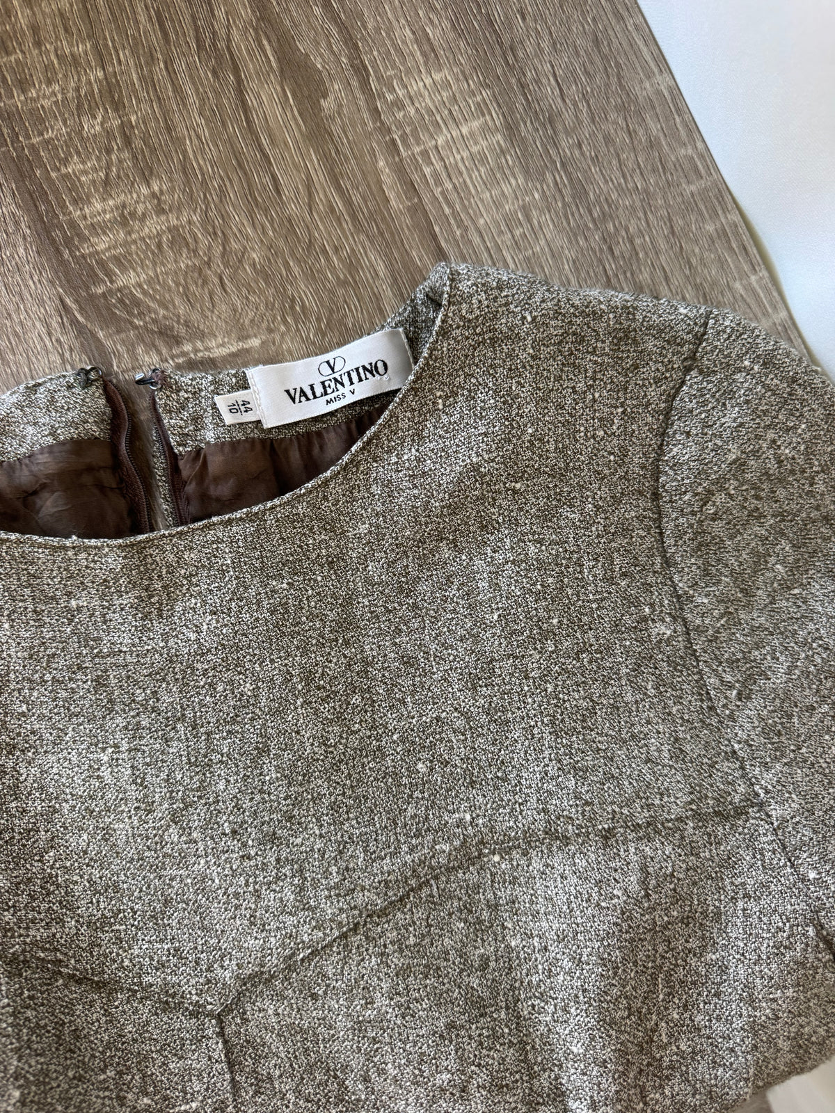 Rochie  vintage luxury VALENTINO din lana și vascoza cu talie cambrata, piesa de colecție ( mărimea S)