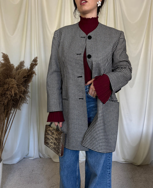 Pardesiu elegant în print pepit