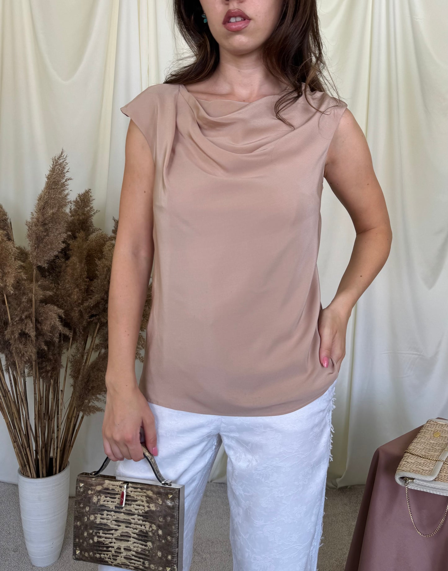 Cămașă premium Max Mara din 100% mătase naturala ( mărimea S/M)