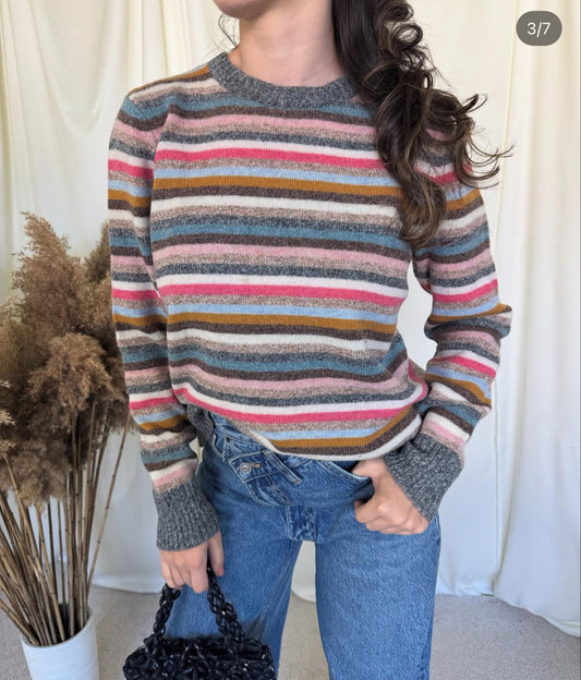 Pulover colorat din lână mărimea L