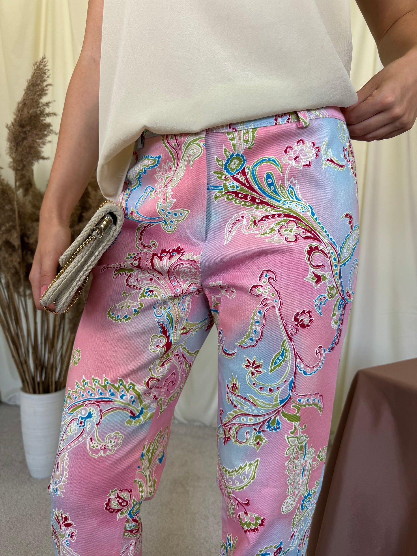 Blug vintage APART din bumbac elastic cu talie medie, print funky ( mărimea S/M)