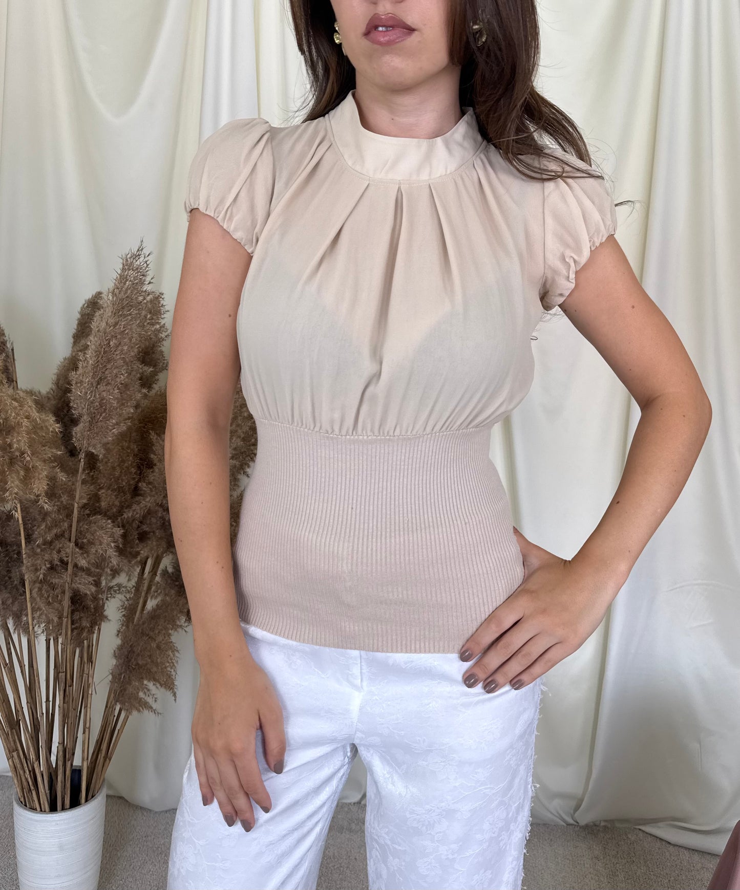 Top ADOLFO DOMÍNGUEZ  din matase naturala și talie elastică, look feminin  ( mărimea S)