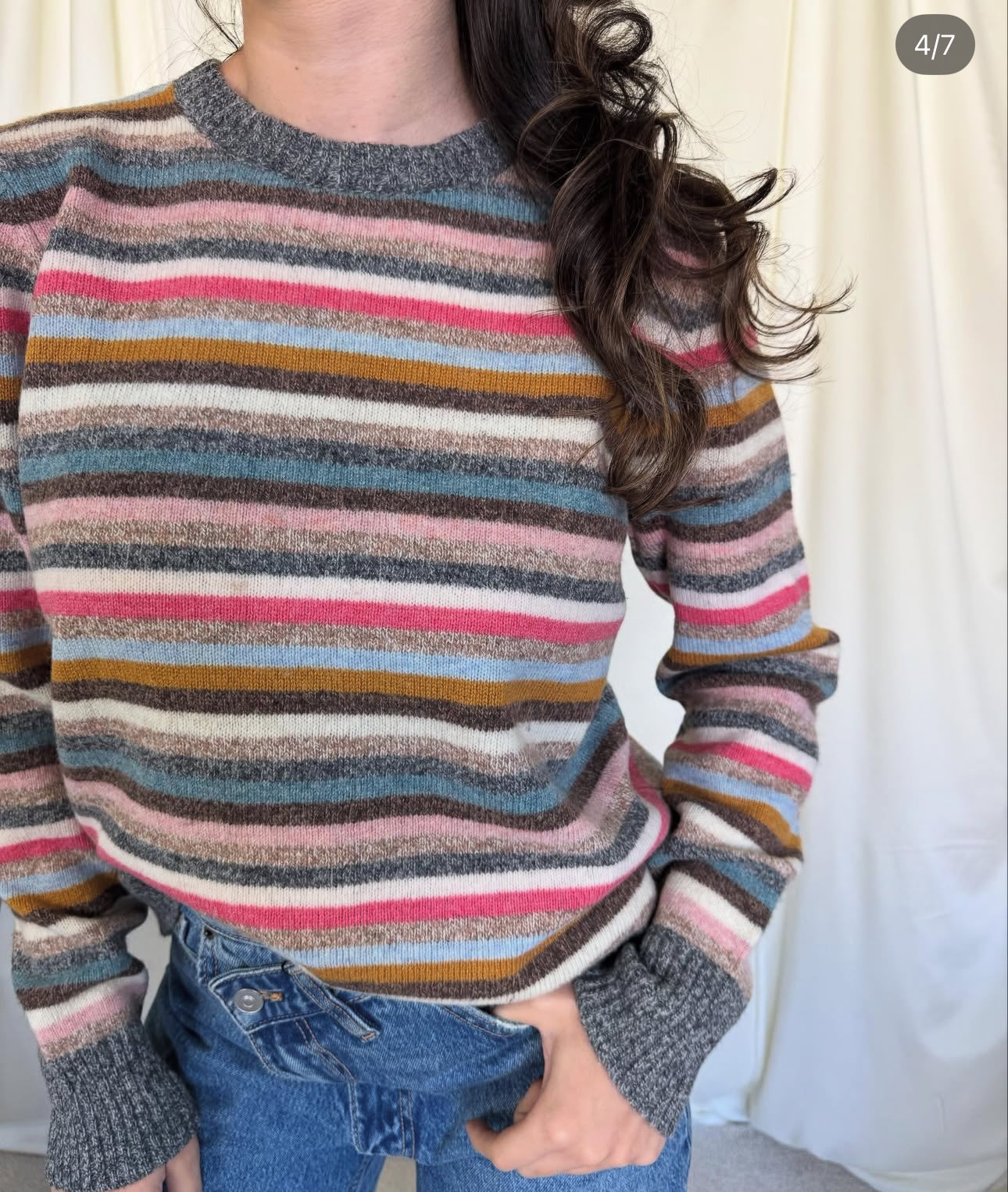 Pulover colorat din lână mărimea L