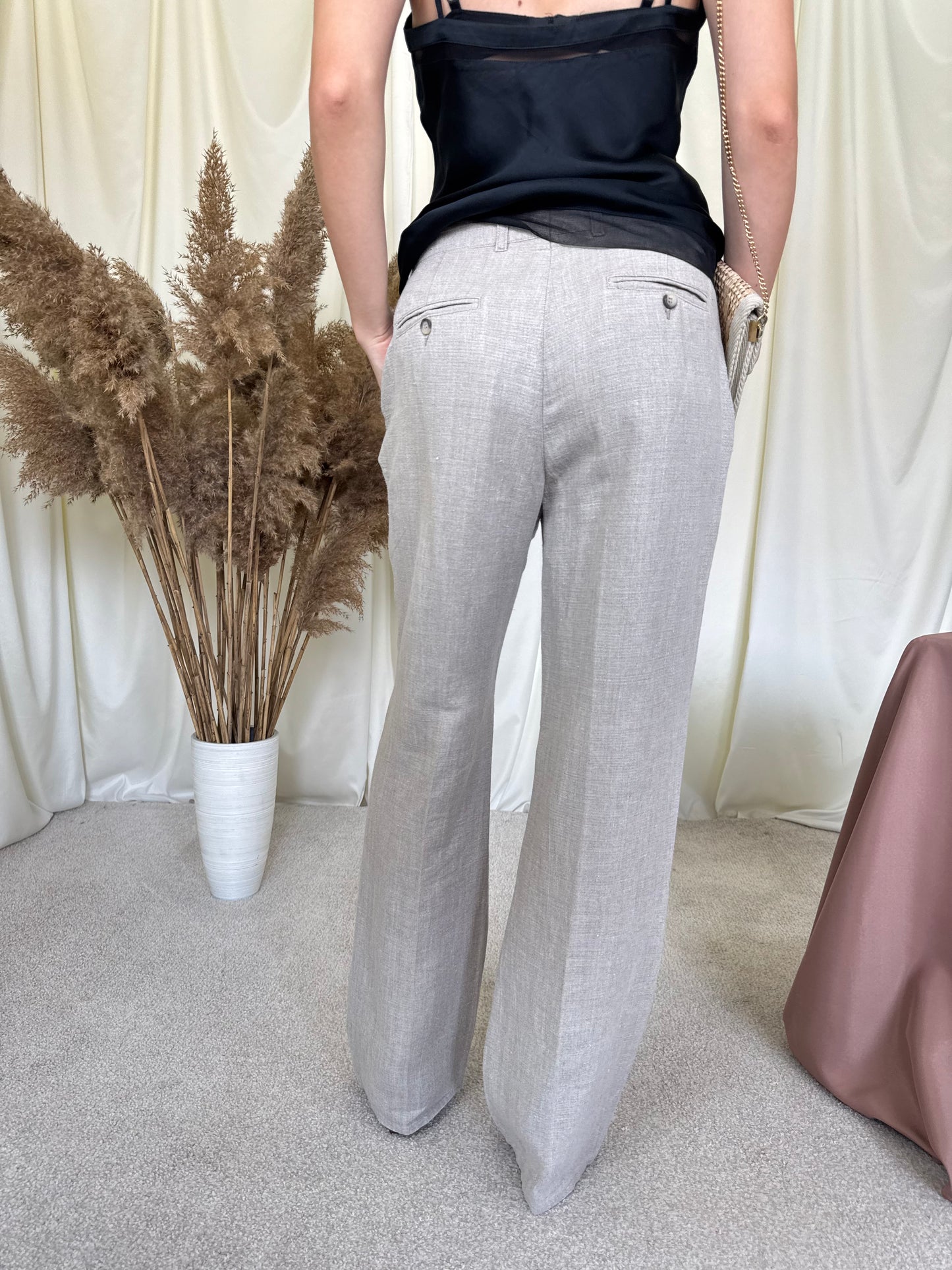 Pantalon din 100% in, talie medie 
(Mărimea 38/M)-76 talie