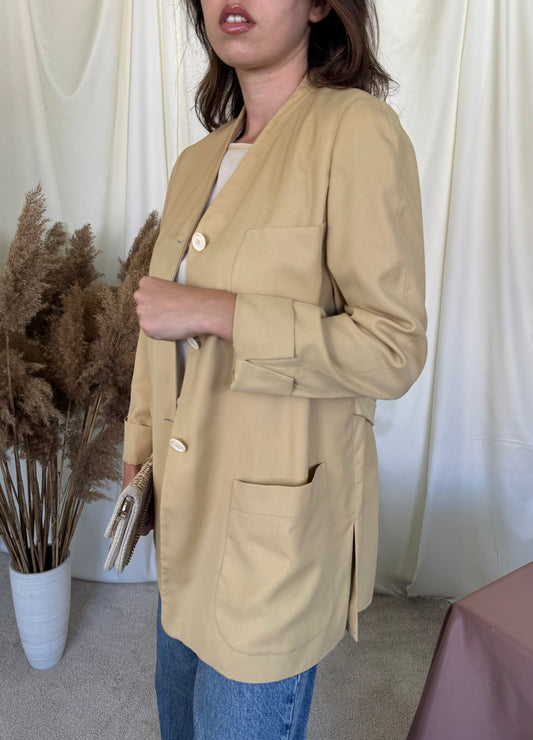 Sacou-jacheta luxury JIL SANDER din stofă premium de mătase și lână, fit lejer ( mărimea M-M/L)