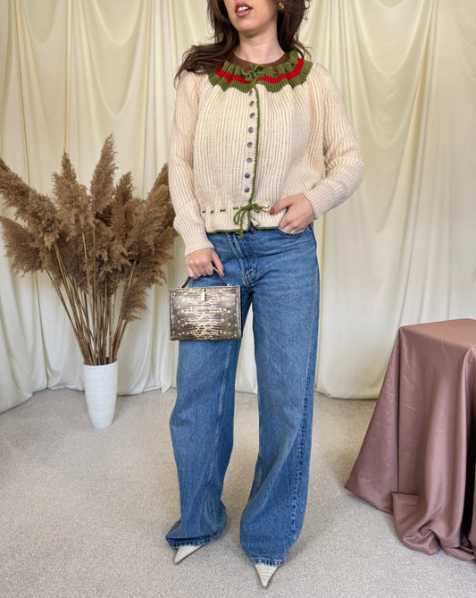 Cardigan din Lână realizat manual(mărime universala)