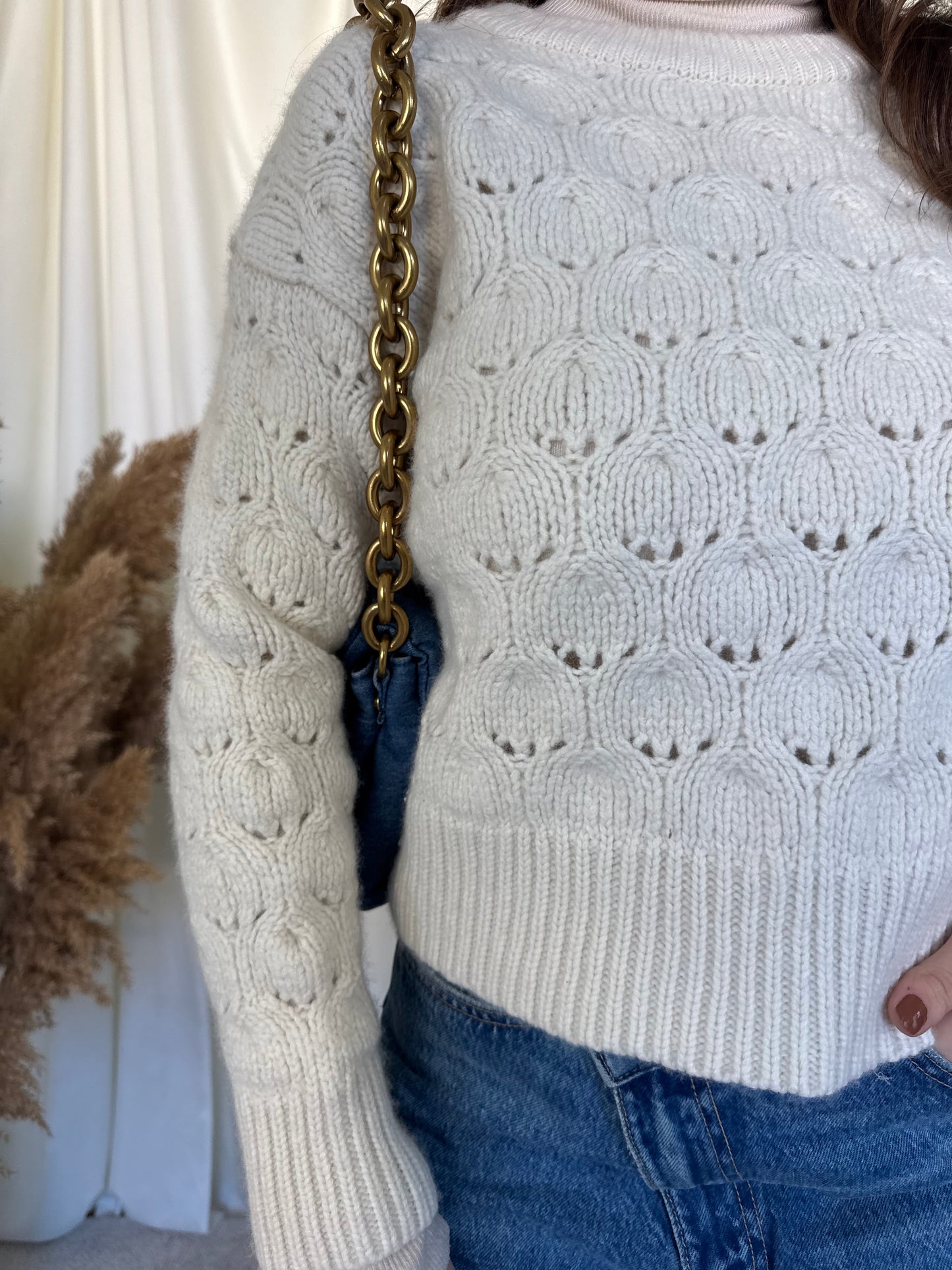 Pulover din lână și bumbac, mărimea S