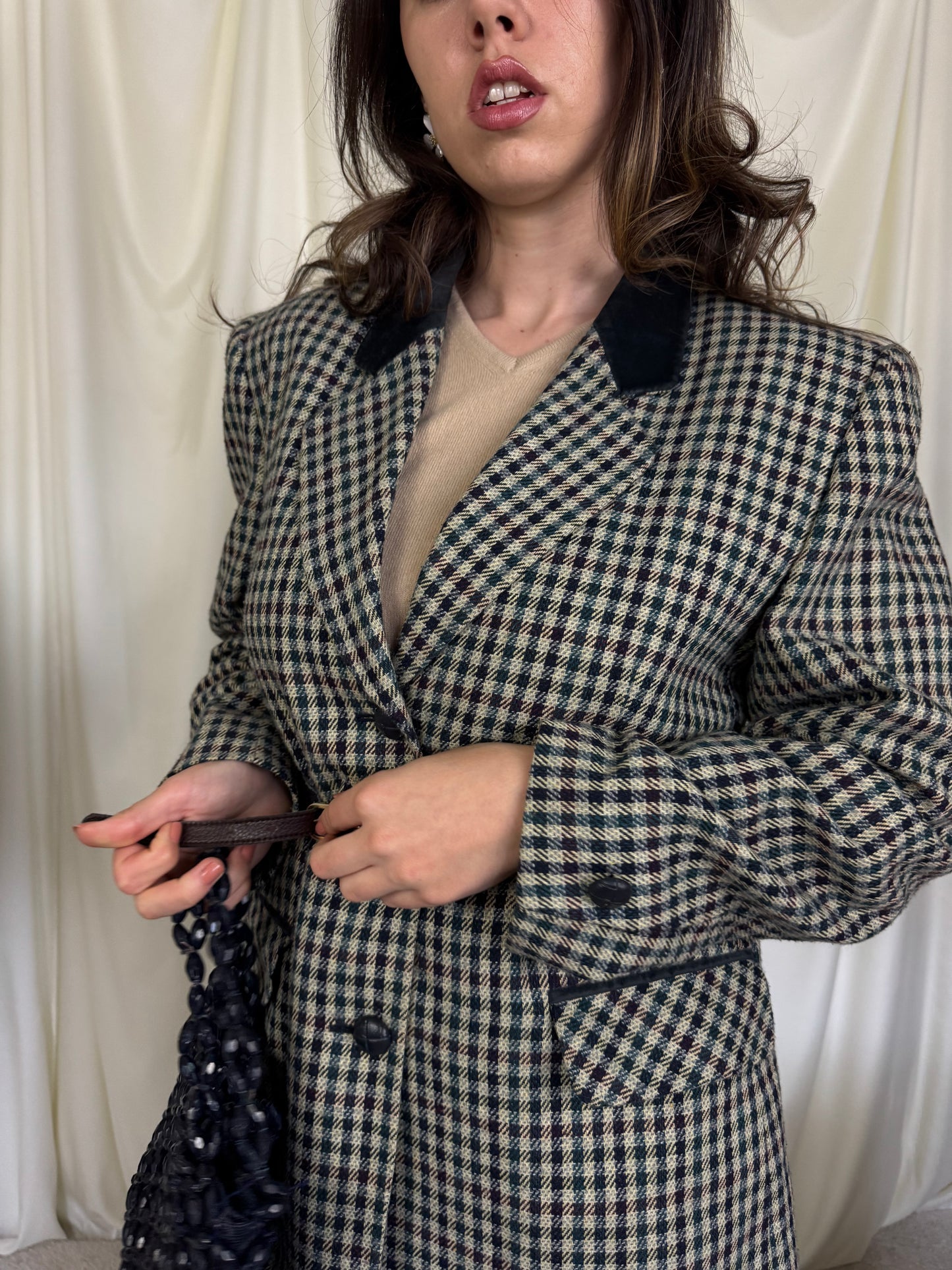 Sacou vintage cu detalii din catifea ( mărimea M)