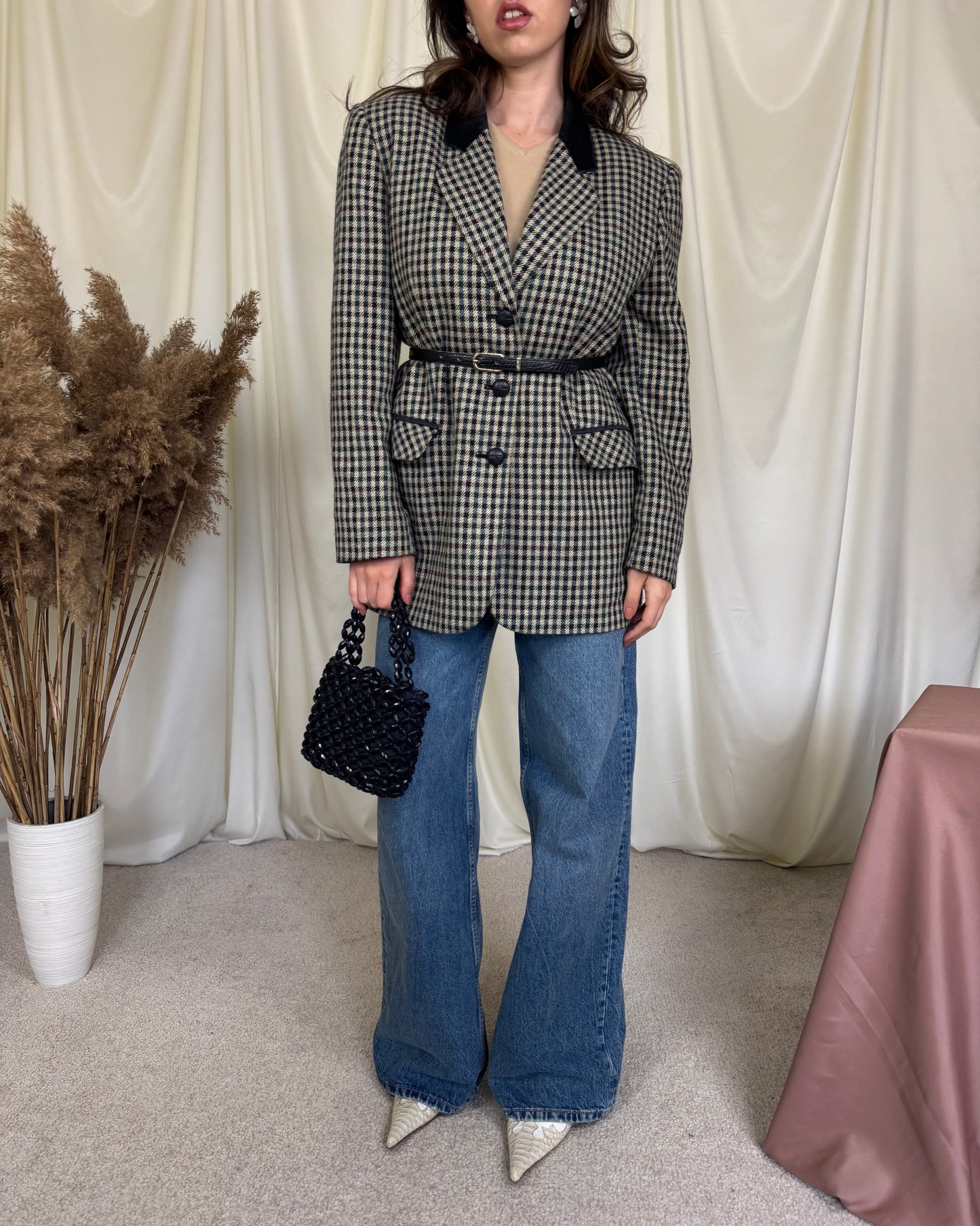 Sacou vintage cu detalii din catifea ( mărimea M)