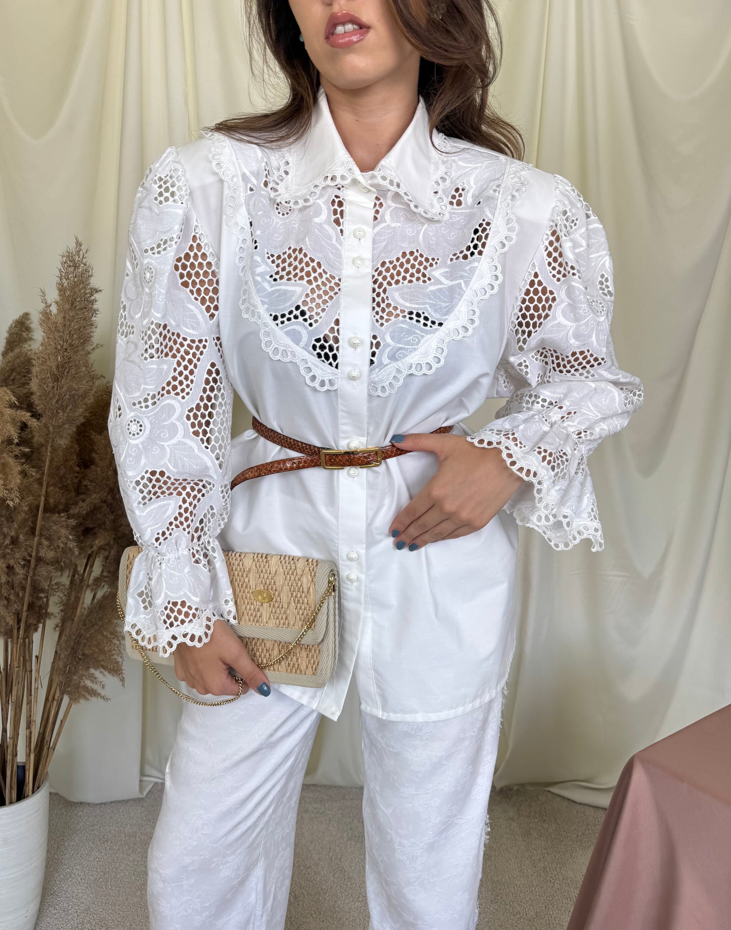 Cămașă vintage spectaculoasa din 100% bumbac cu broderie superbă ( mărimea XXL)