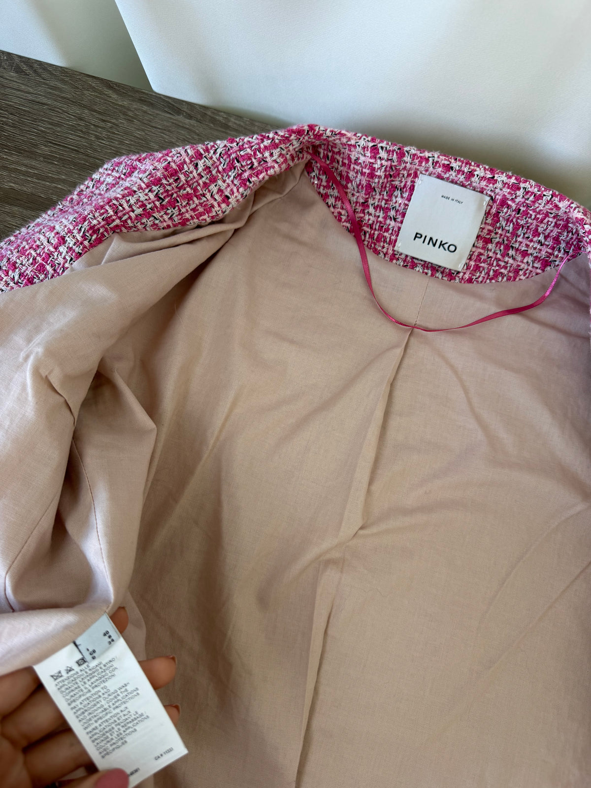 Sacou tip tweed pinko cu accesorii tip bijuterie ( mărimea S)