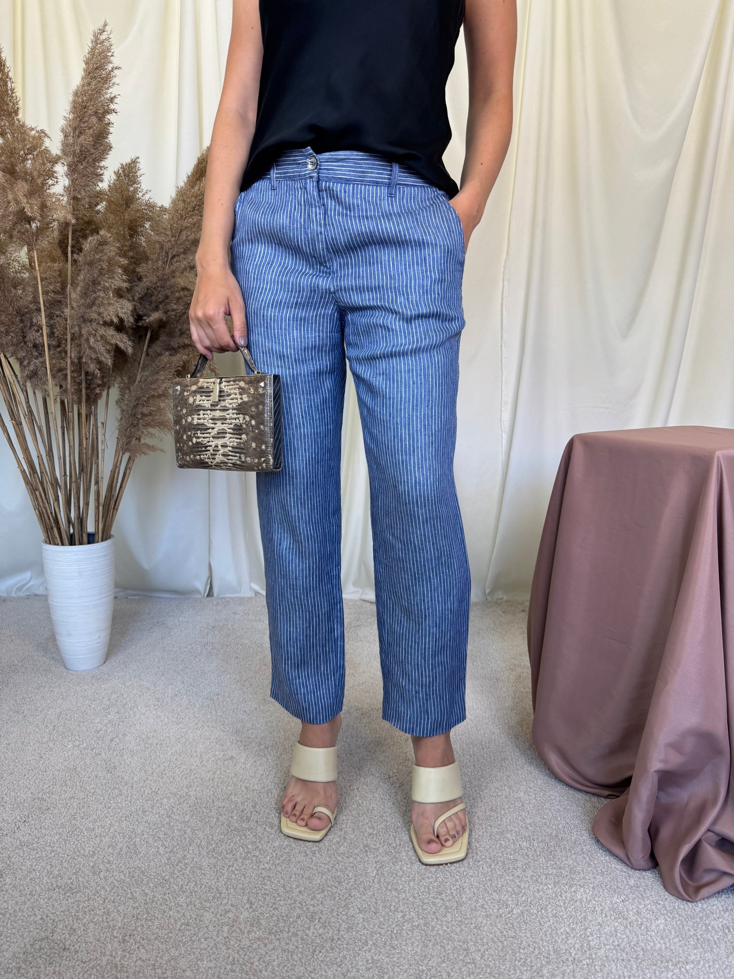 Pantalon MAX MARA din 100% in cu print 
(Mărimea S)