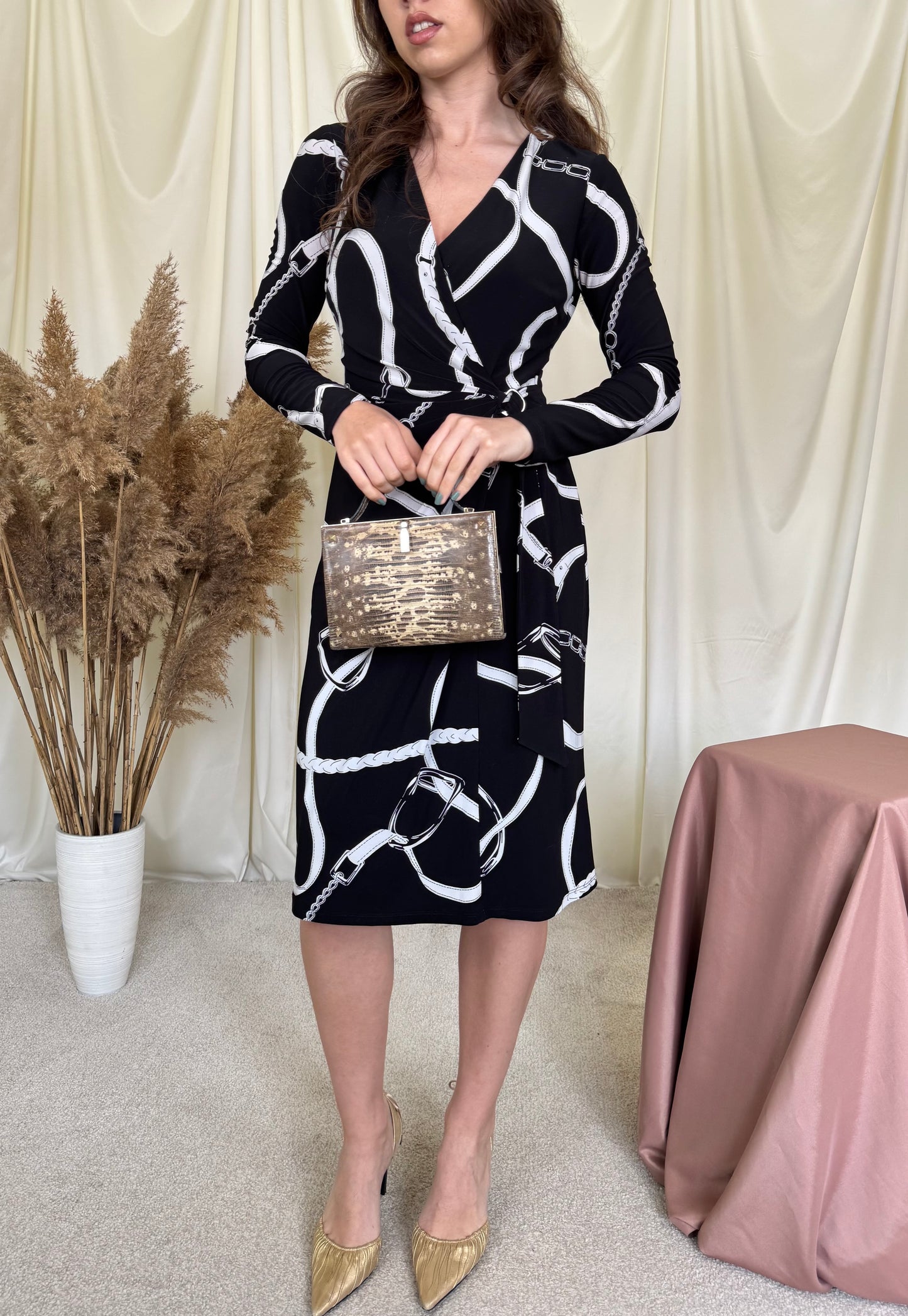 Rochie RALPH LAUREN cu print ecvestru și talie ajustabilă (mărimea S)
