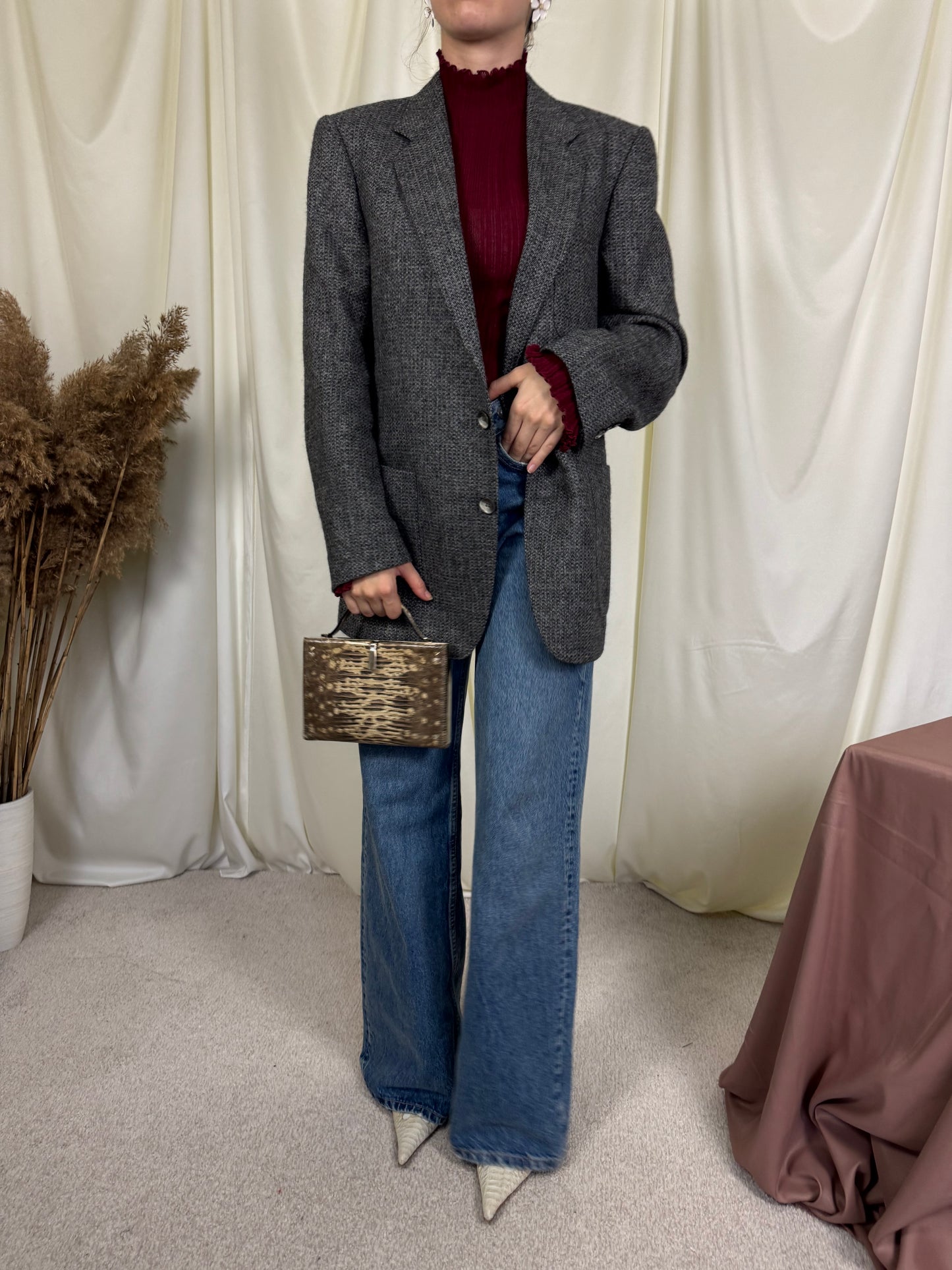 Sacou vintage stofă groasă ( mărimea M)