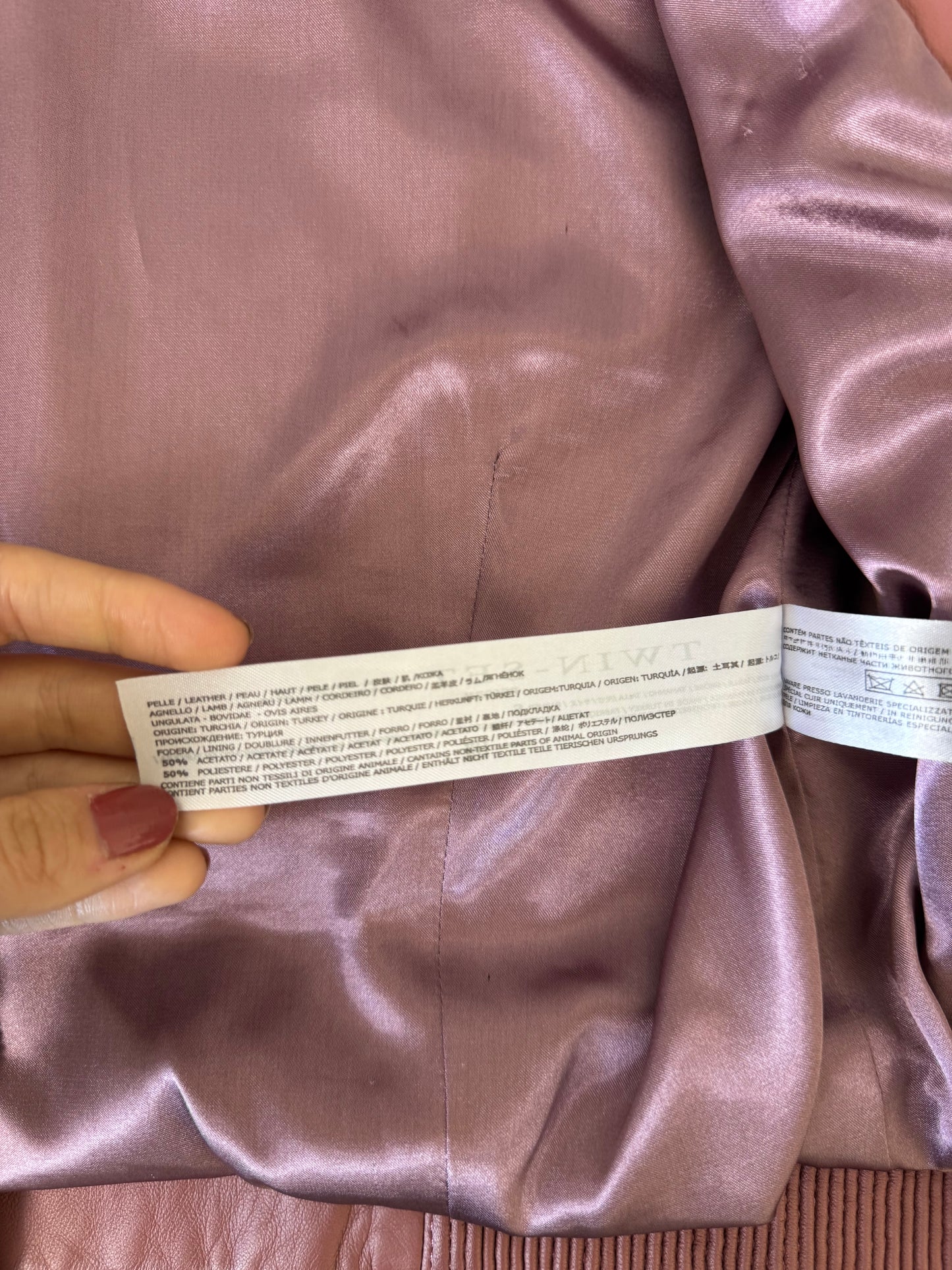 Geaca premium TWINSET din piele naturala super fină 
(Mărimea XS)