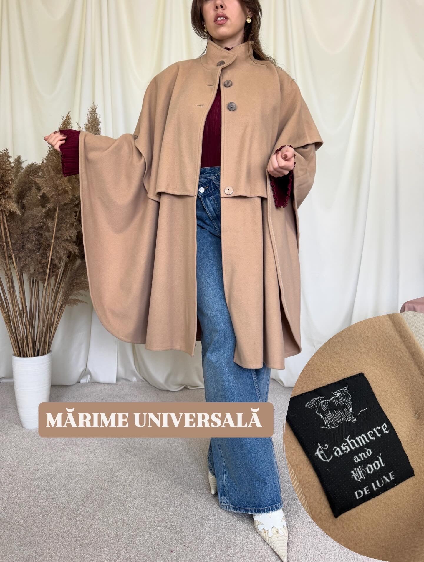 Capa vintage din lana și cașmir