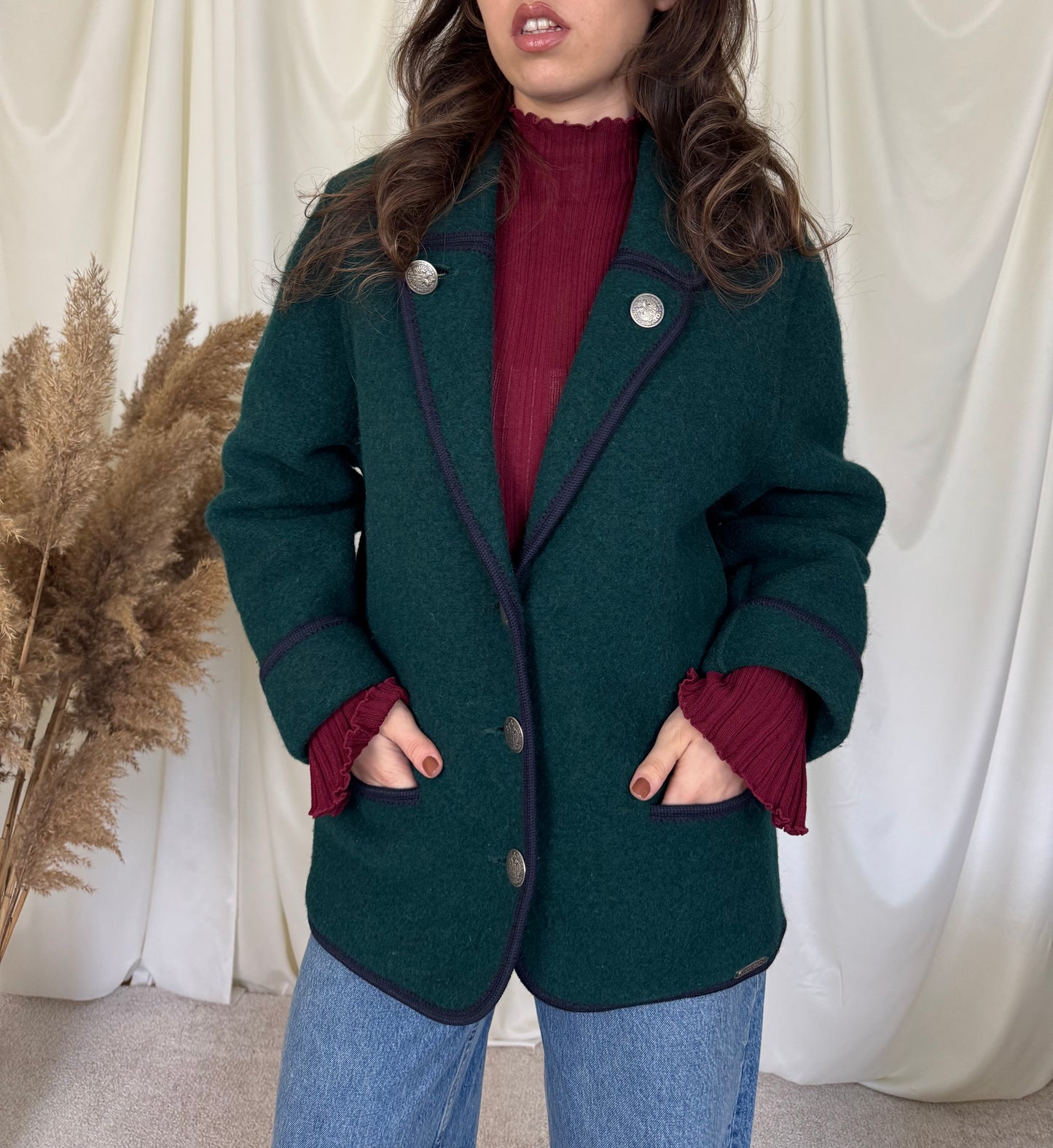 Jacheta vintage din lână groasa( M)