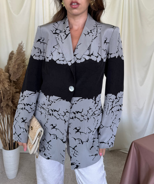 Sacou premium ALBA MODA din 100% mătase naturala cu print ( mărimea M-M/L)