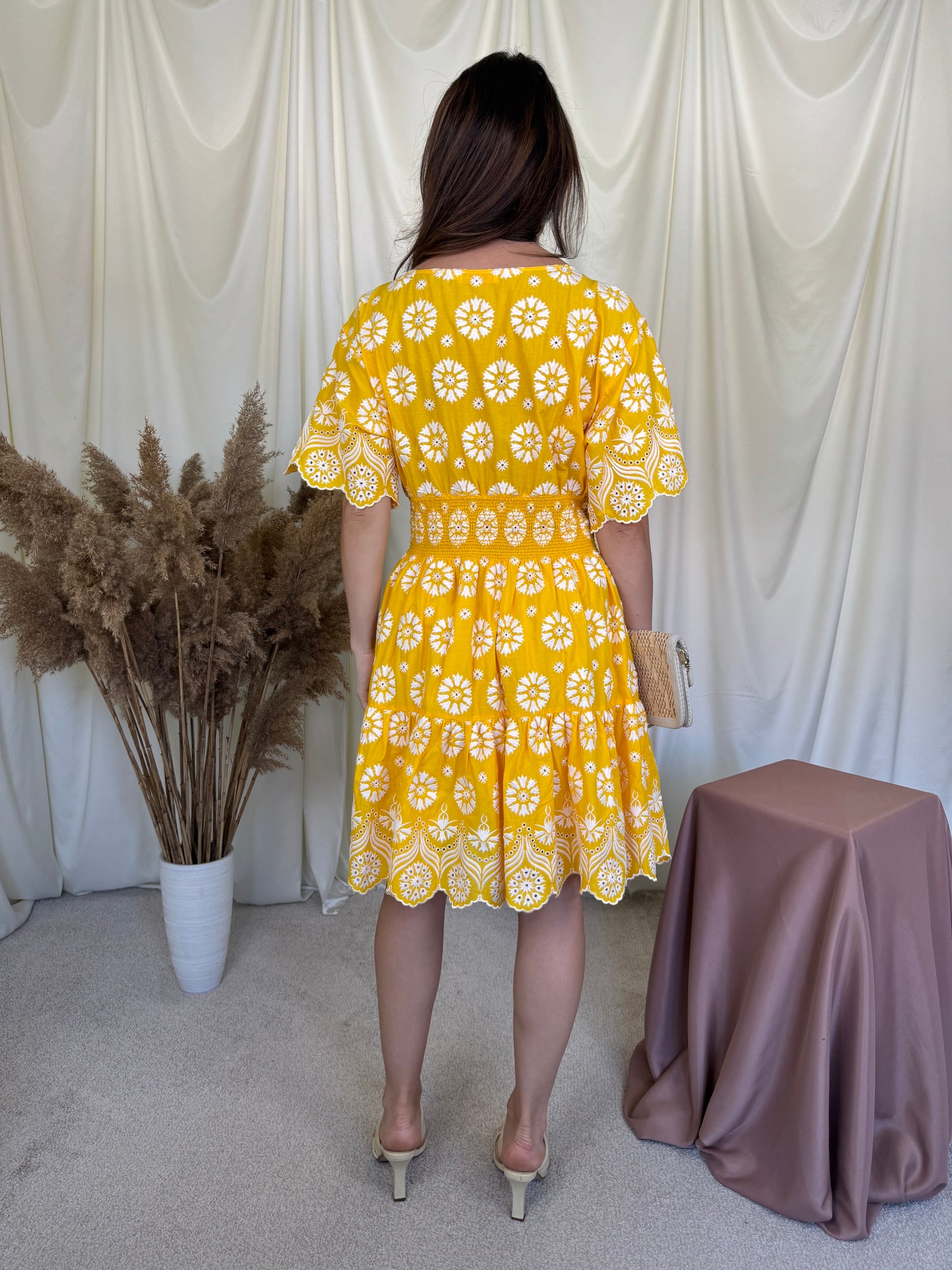 Rochie premium Tory Burch din bumbac cu talie elastică ( mărimea M)