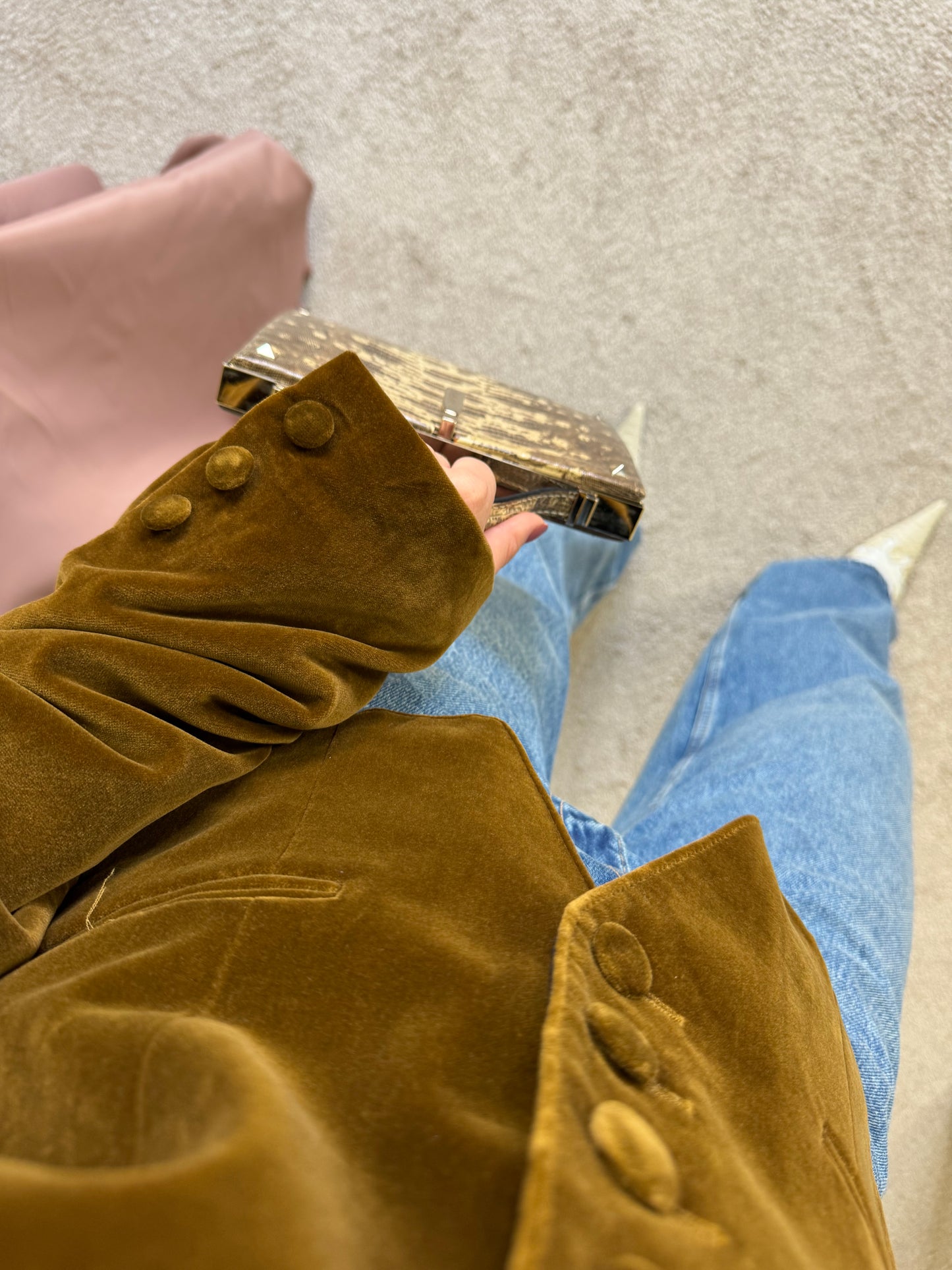 Sacou vintage superb din catifea de bumbac ( mărimea M-L)